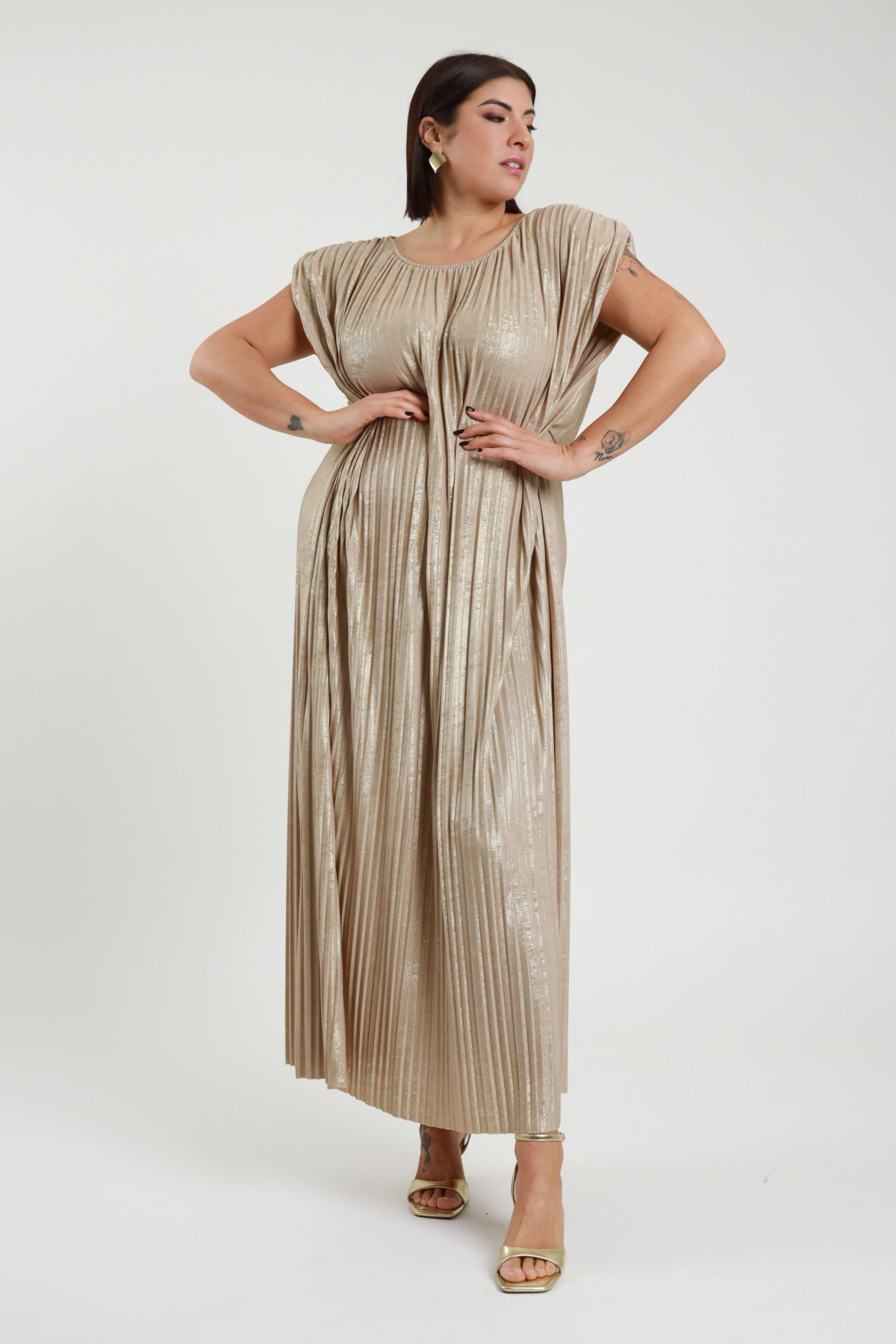 Susy Star Abito Lungo Plisse