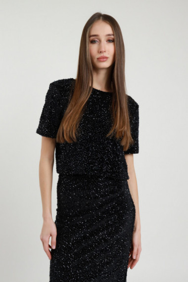 Maglia Crop Paillettes