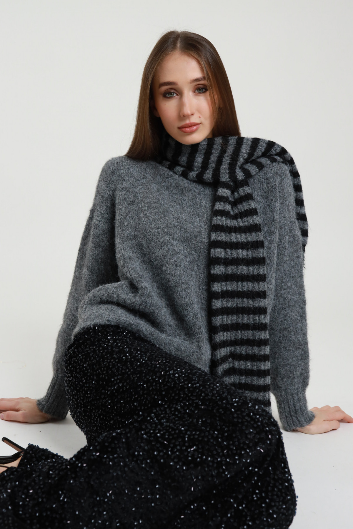 Maglia girocollo 50%ac 30%pl 10%wo 10%ws