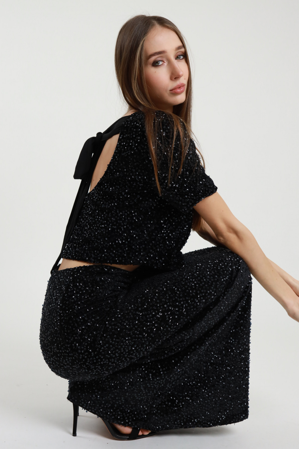 Maglia Crop Paillettes