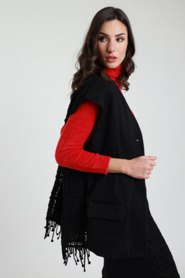 Gilet fringes and crochet