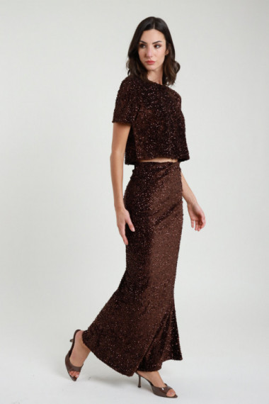 Gonna Sirena Ciniglia e Paillettes