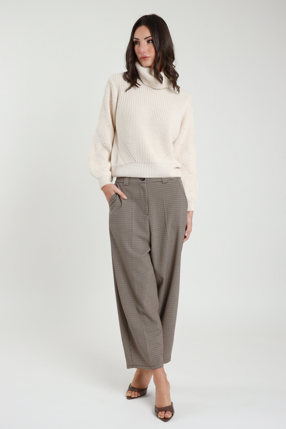 Pantaloni Micro Check