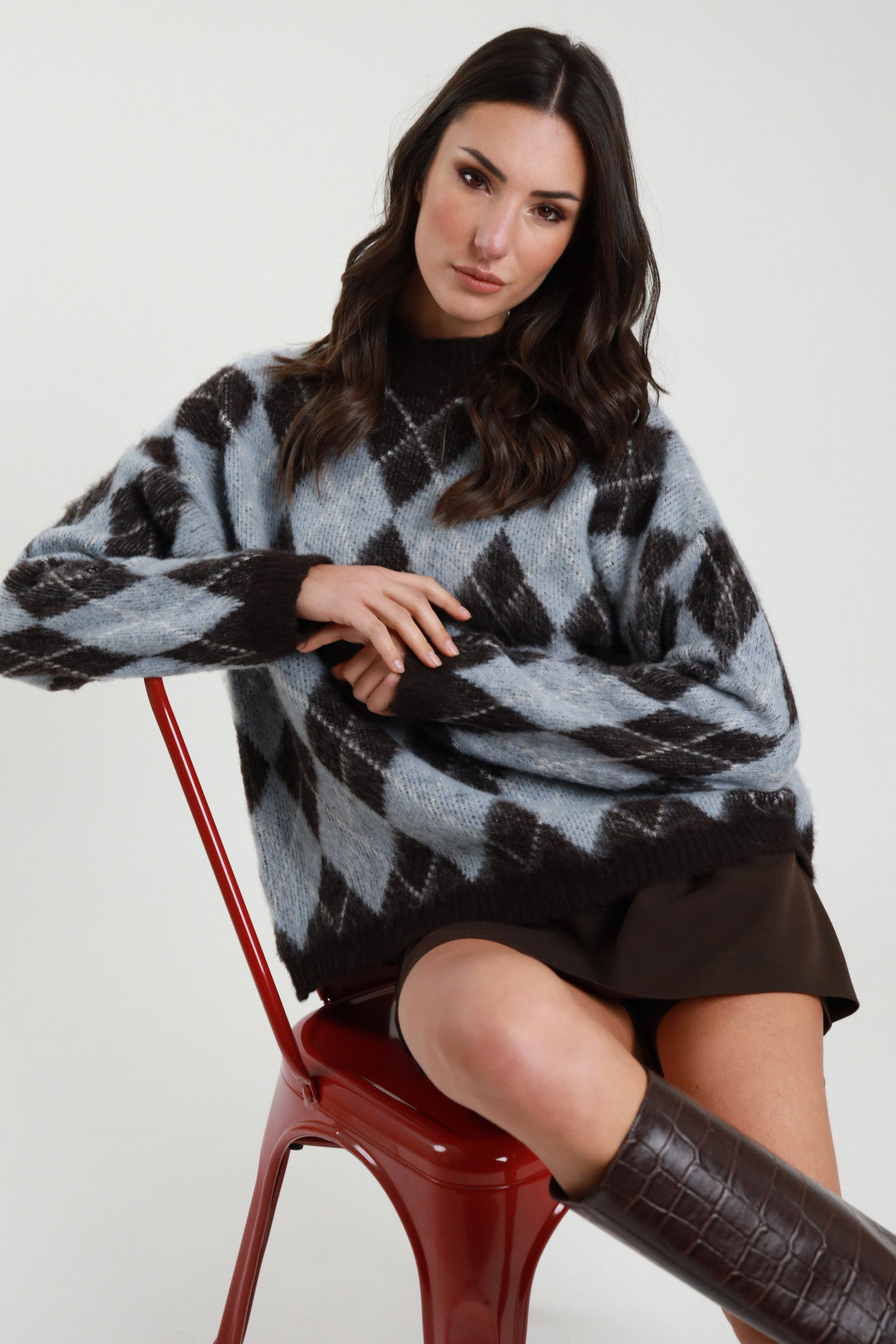 Girocollo rombi 57%pl 29%pa 7%vi 7%wo