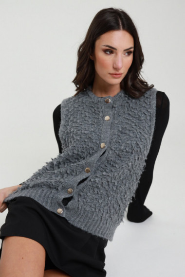 Gilet c/bottoni 57%pc 29%pa 7%vi 7%wo