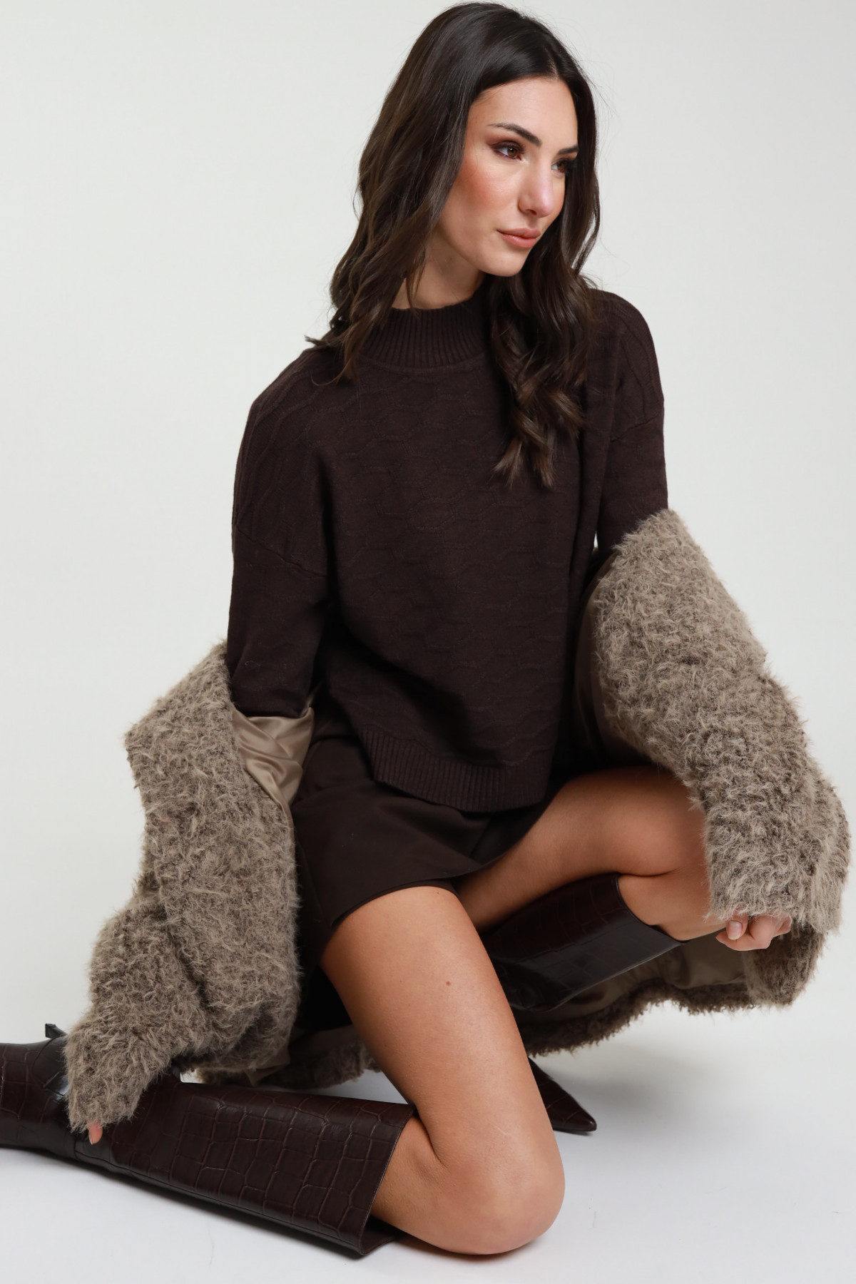 Lupetto lavorato 56%vi 28%pl 16%pa