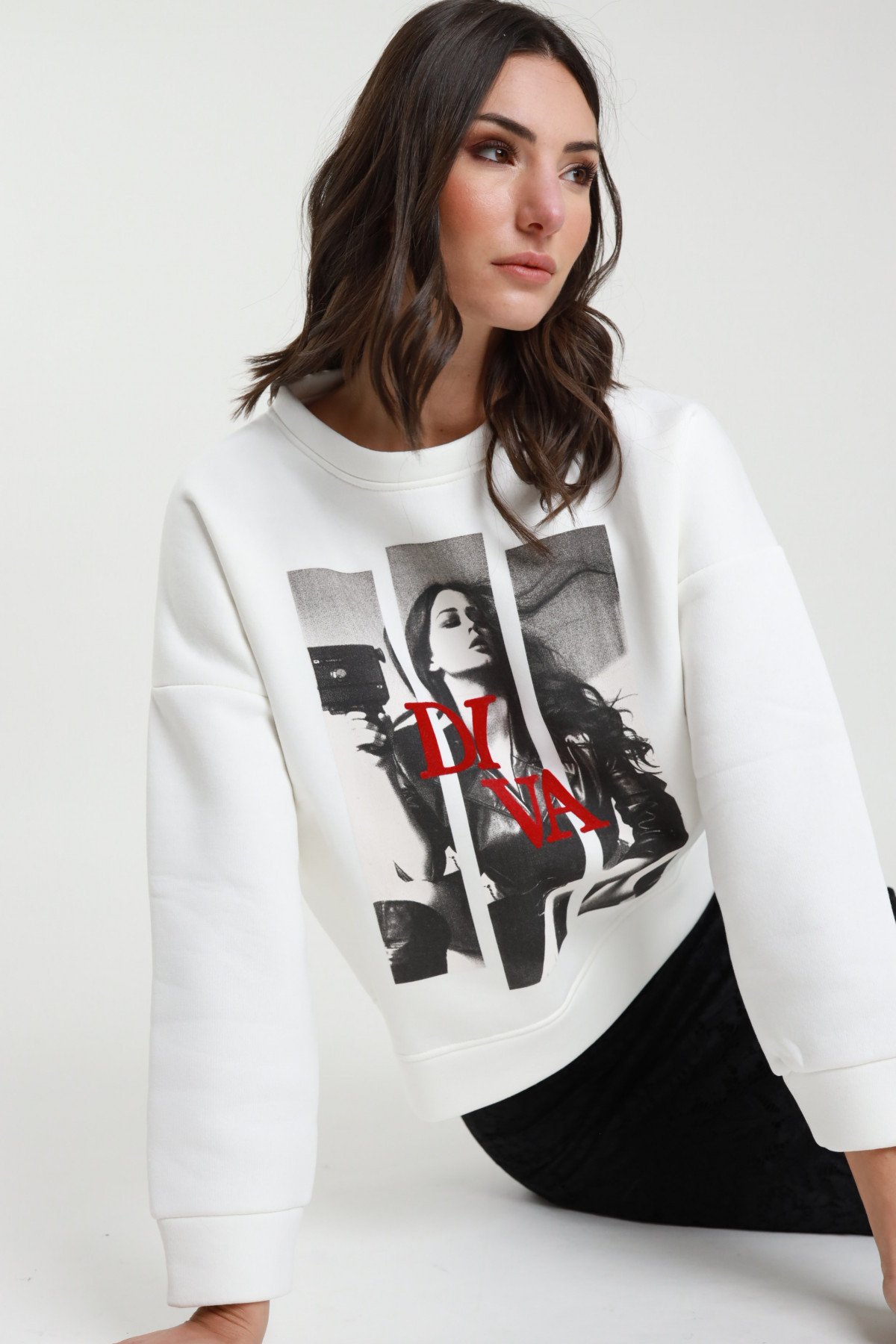 Sweatshirt mit Diva-Print