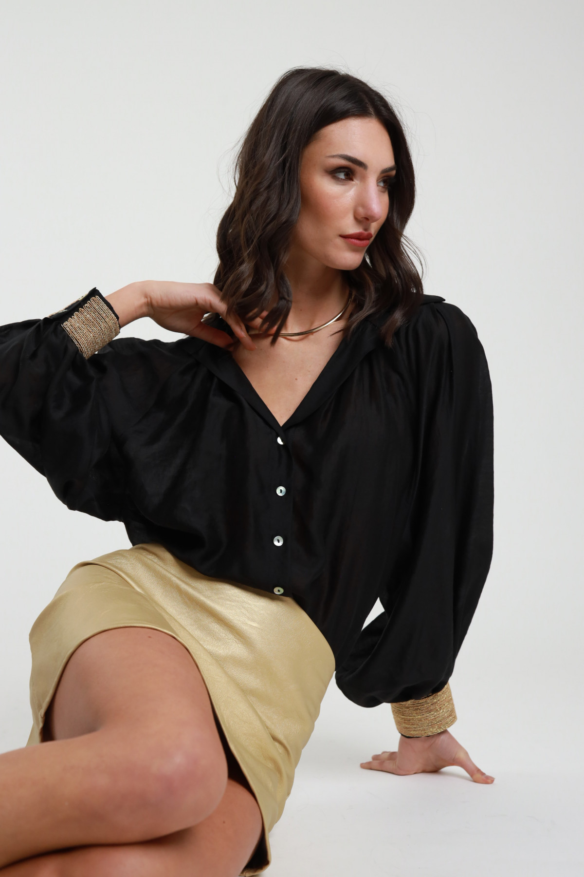 Camicia Polsini Dorati