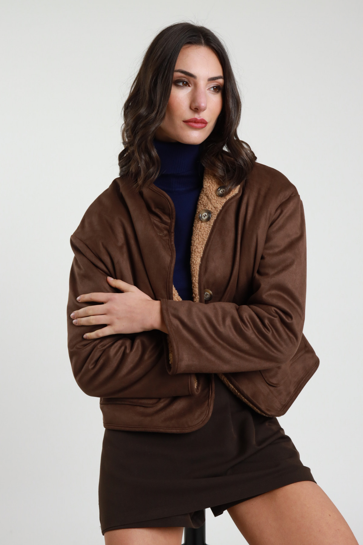 Giubbotto double face 90%pl 10%ea+100%pl