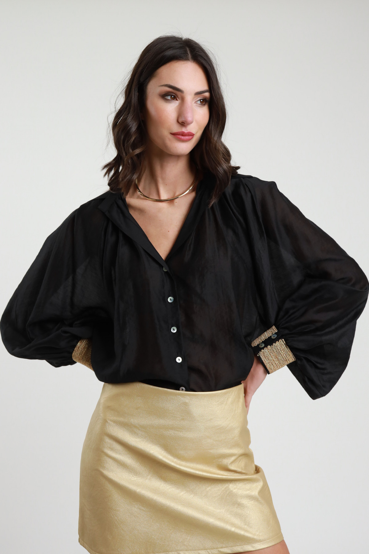 Camicia Polsini Dorati