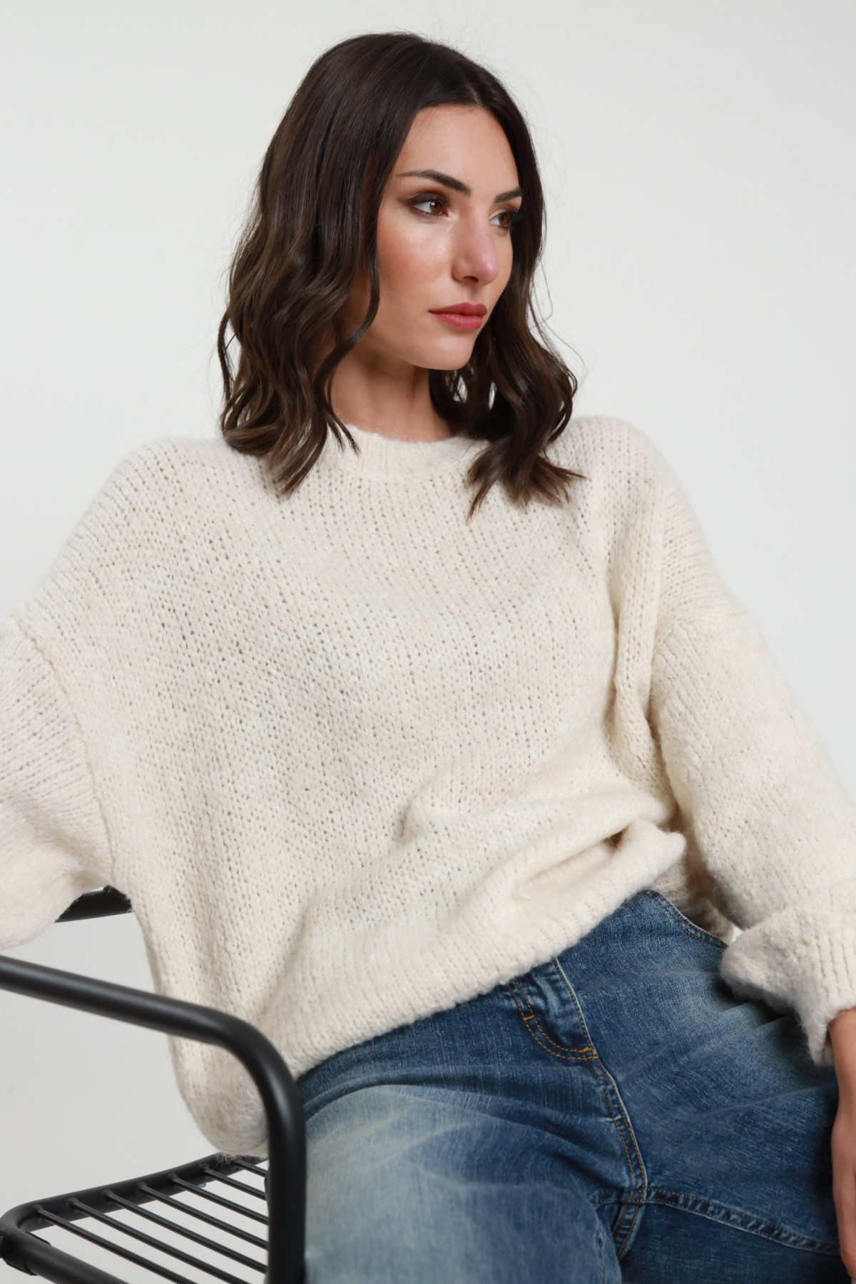 Girocollo basic 57%pc 29%pa 7%wo 7%vi