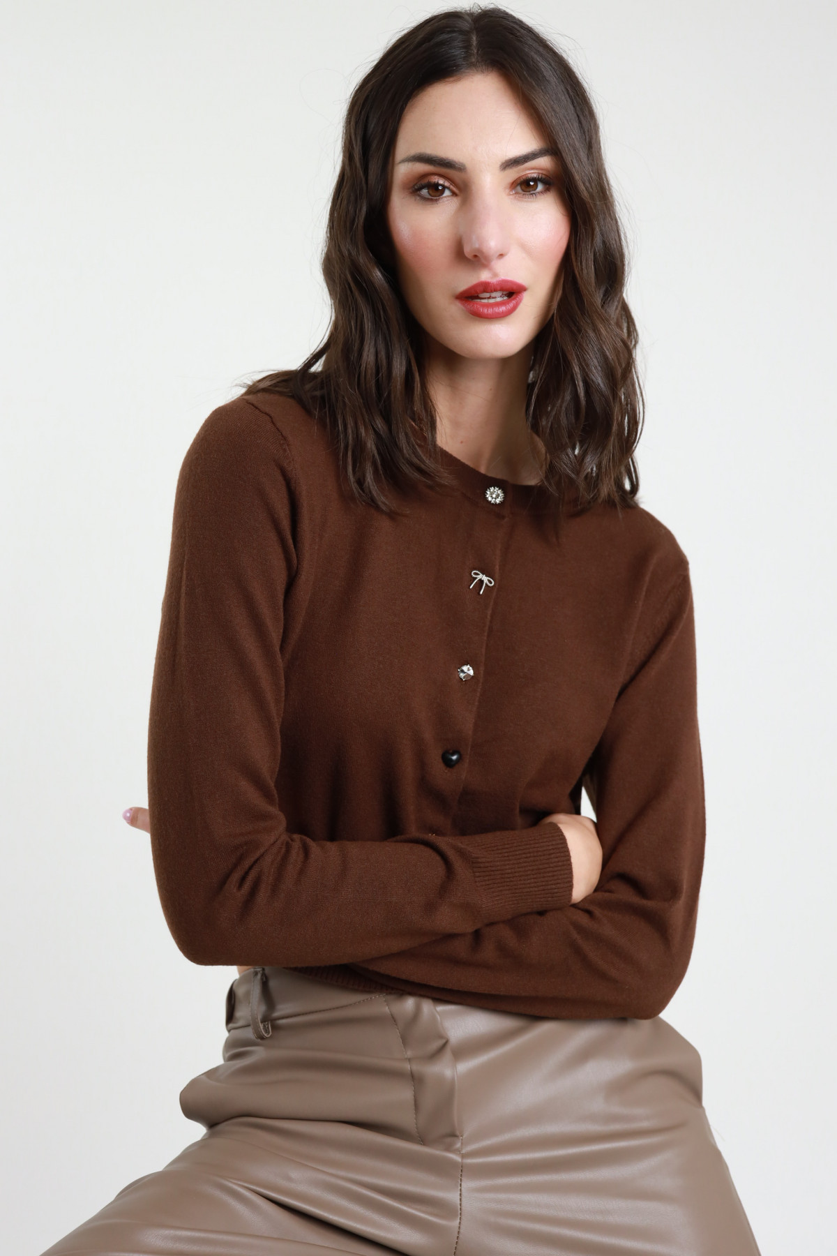 Koreanische Ausschnitt Strickjacke