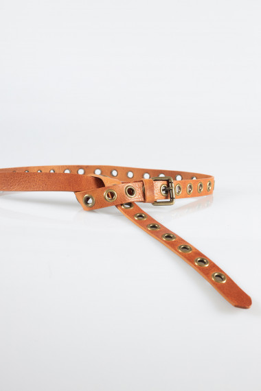 Genuine Leather Belt with Circular Studs