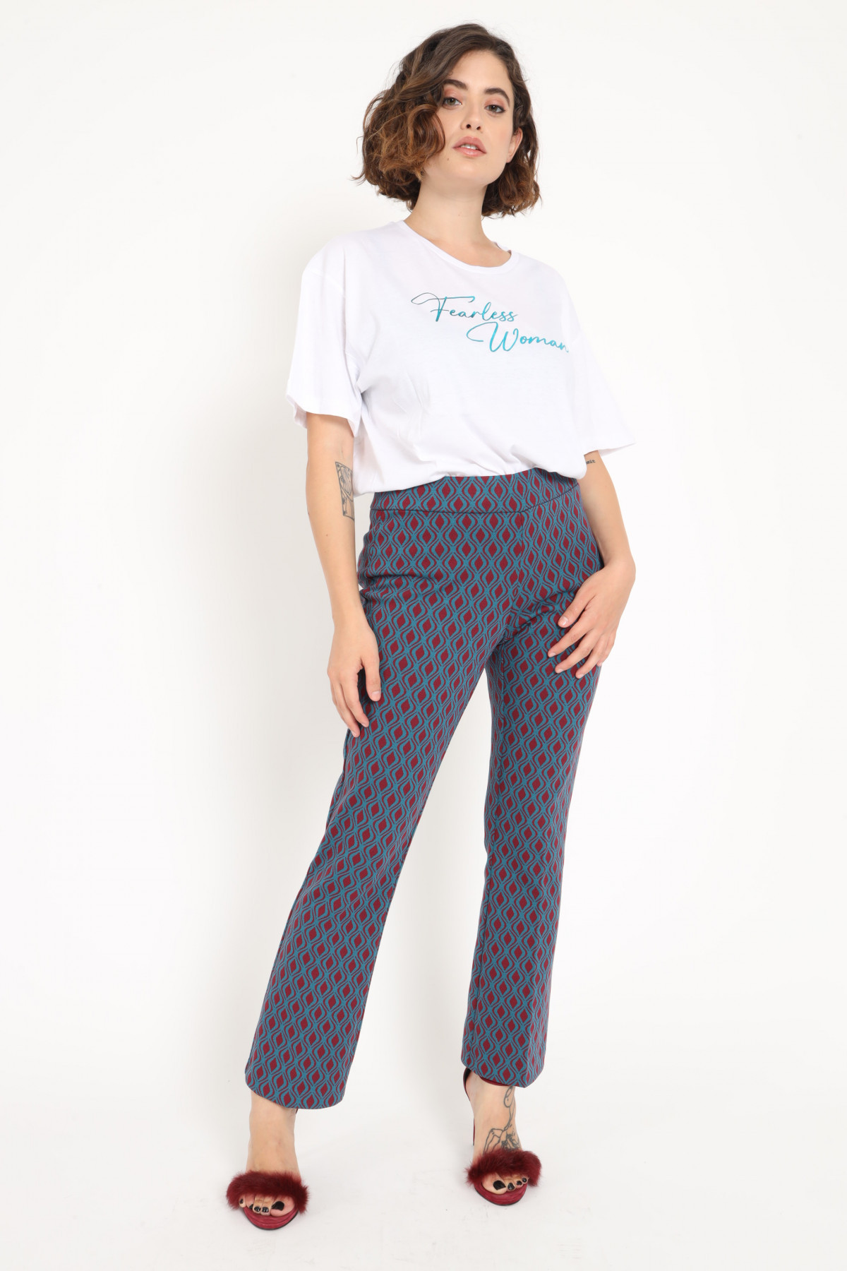 Stretch Pants in Optical Fantasy Print