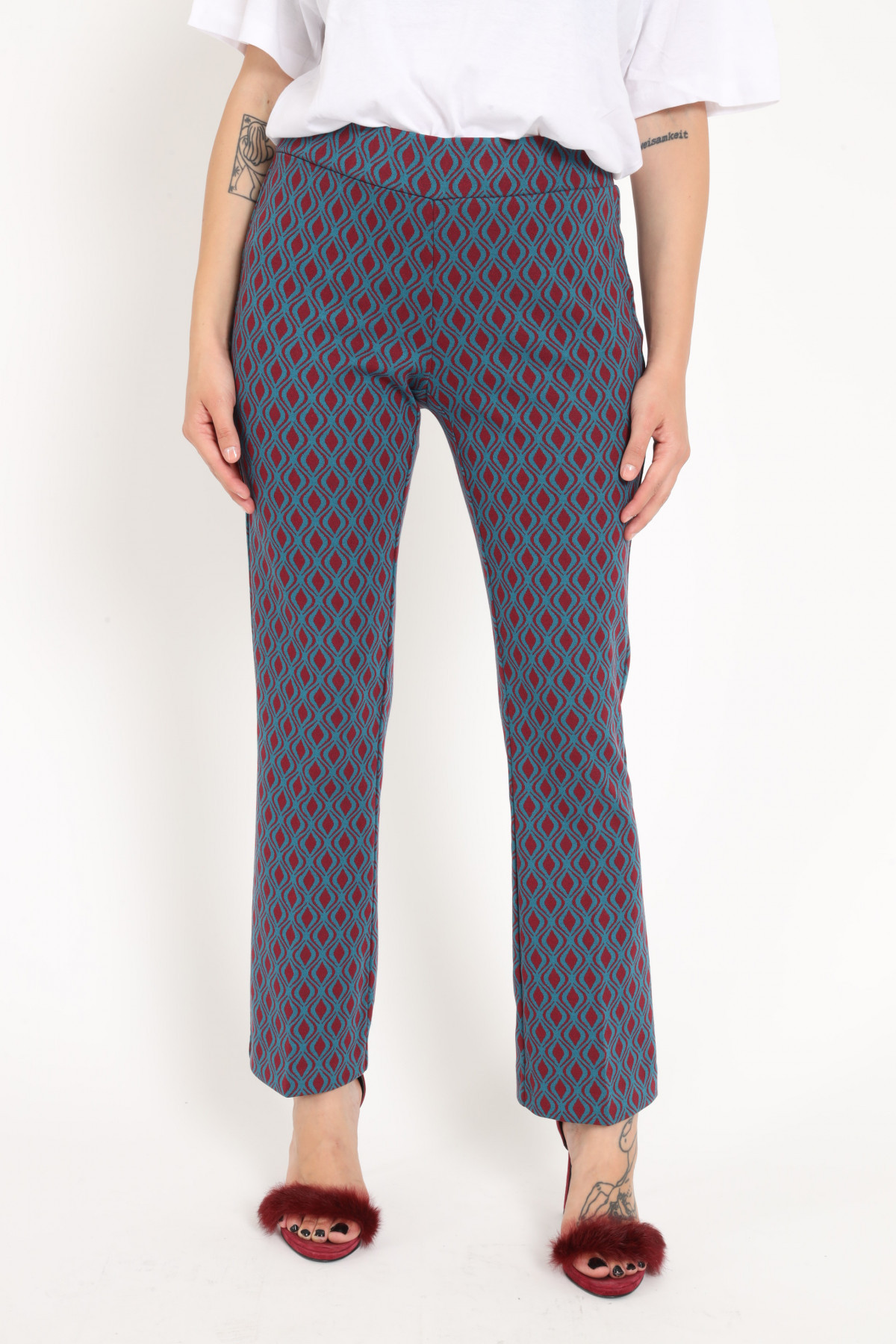 Stretch Pants in Optical Fantasy Print