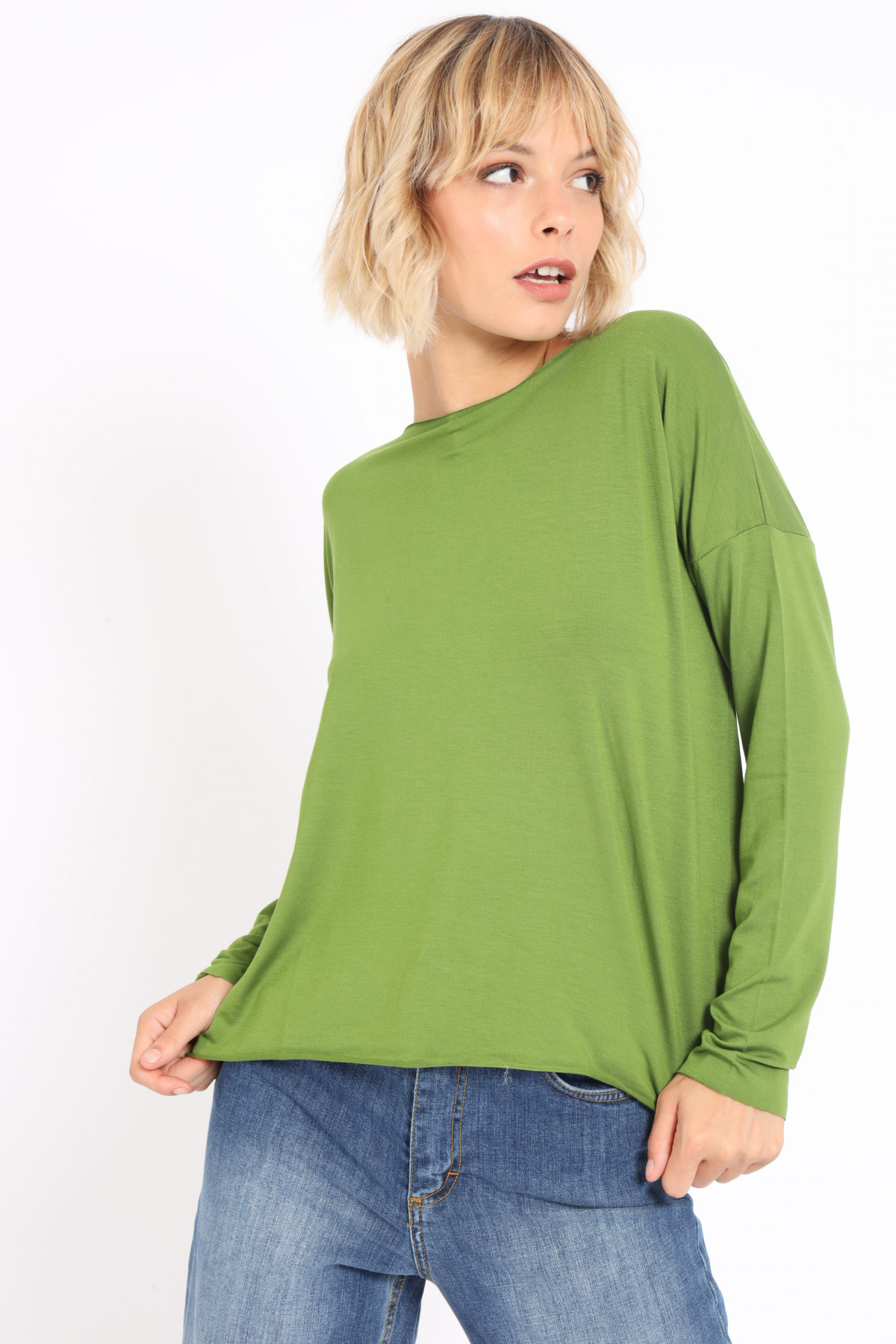 Long Sleeve Over T-Shirt with Rounded Bottom