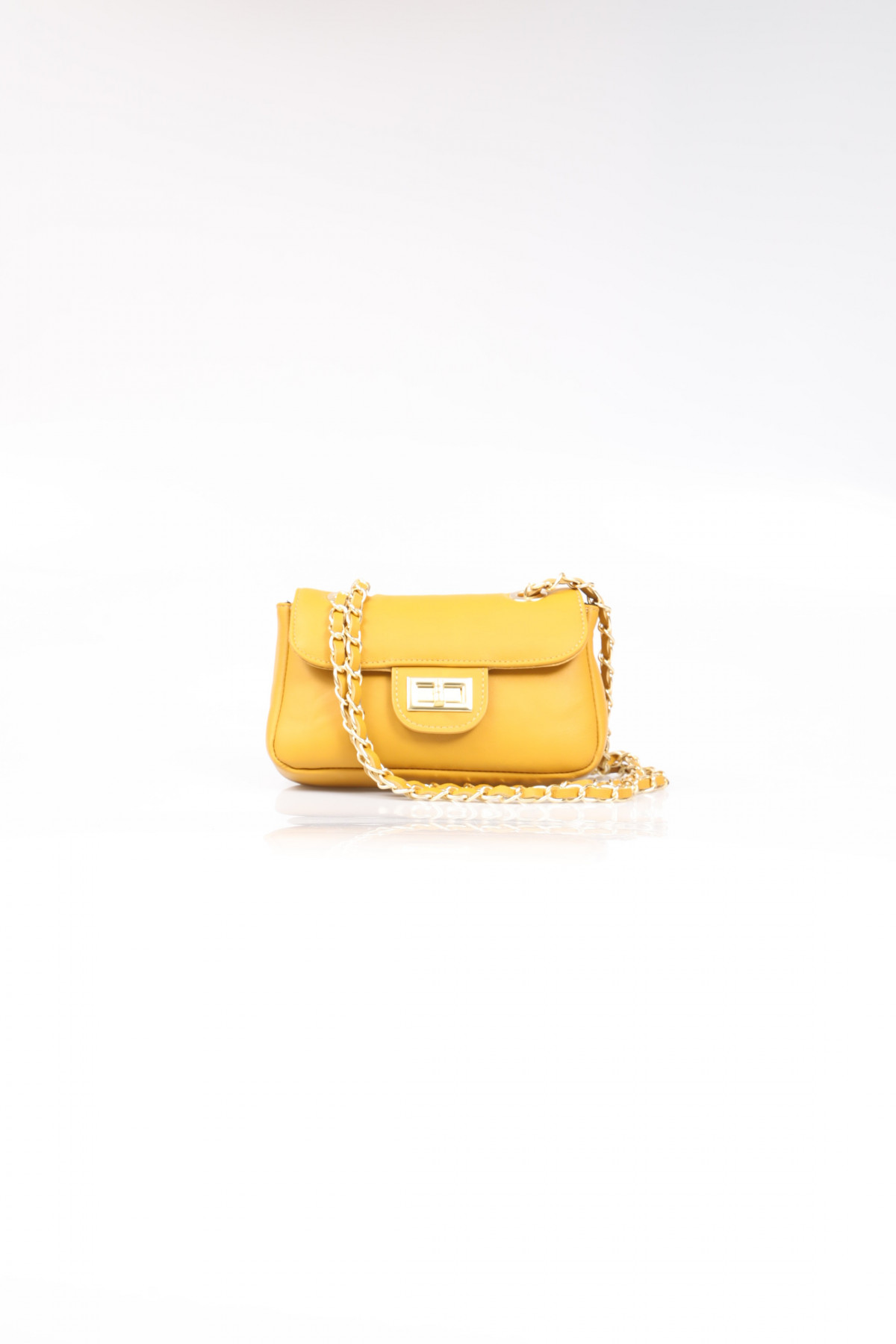 Pochette with Golden Chain in Versa Leather