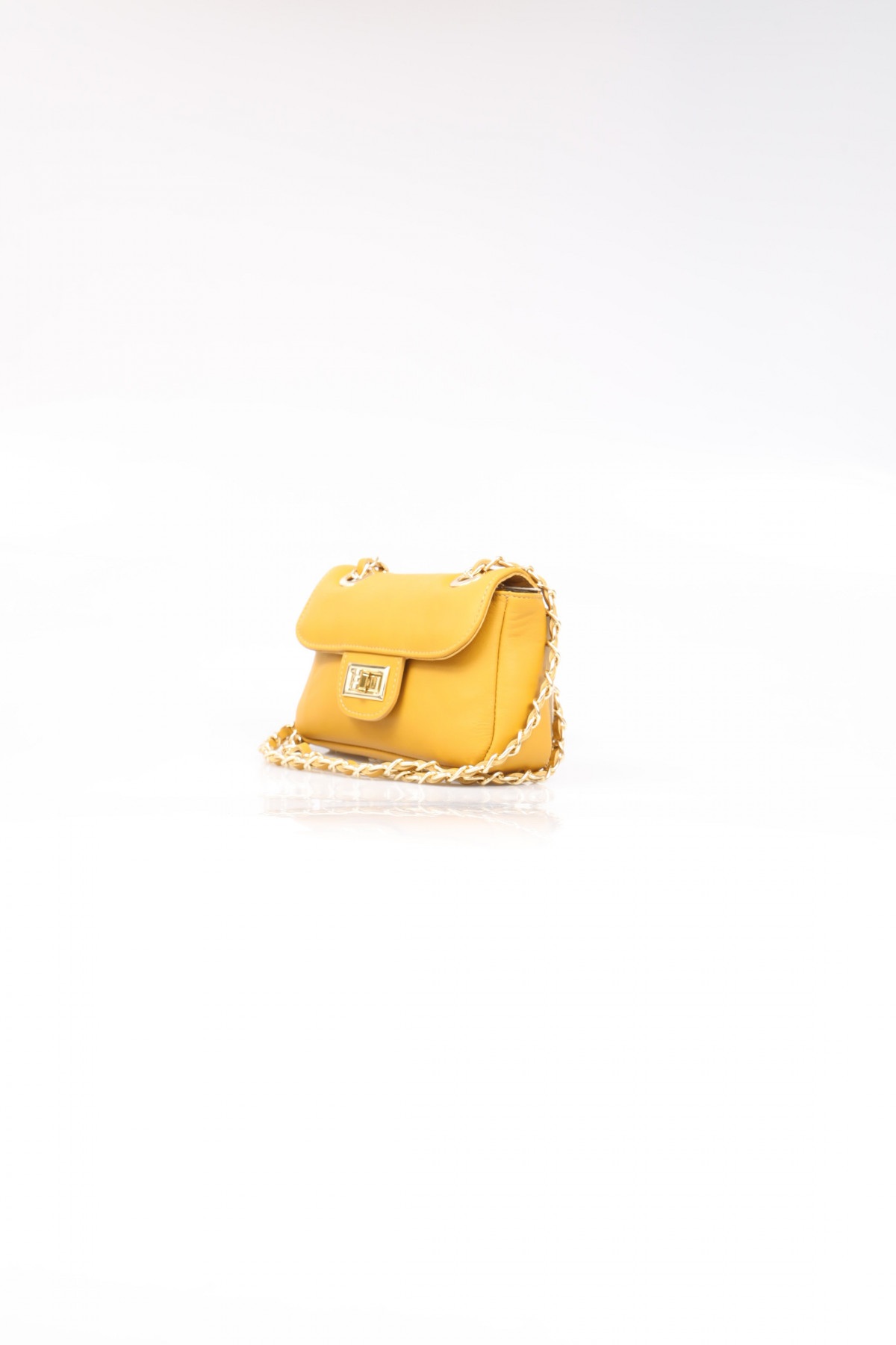 Pochette with Golden Chain in Versa Leather