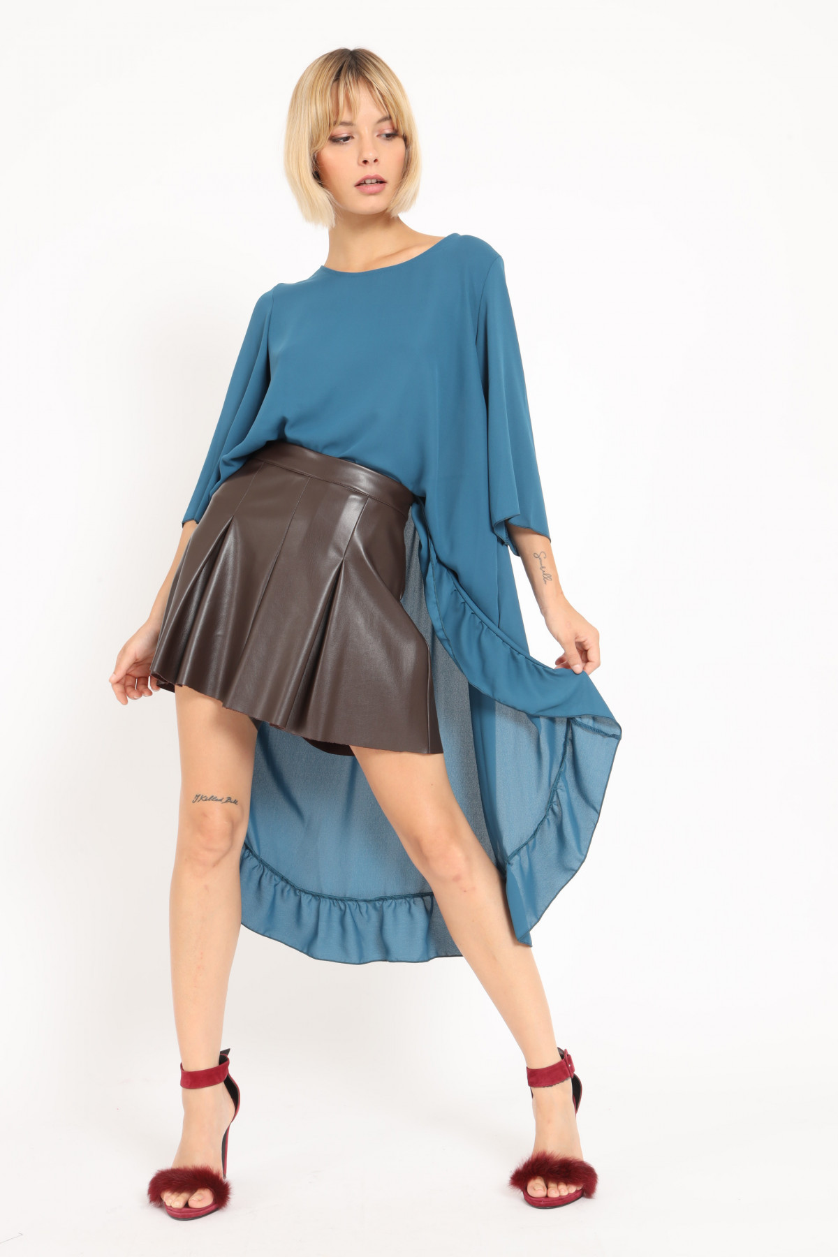 Blouse with Asymmetrical Gale