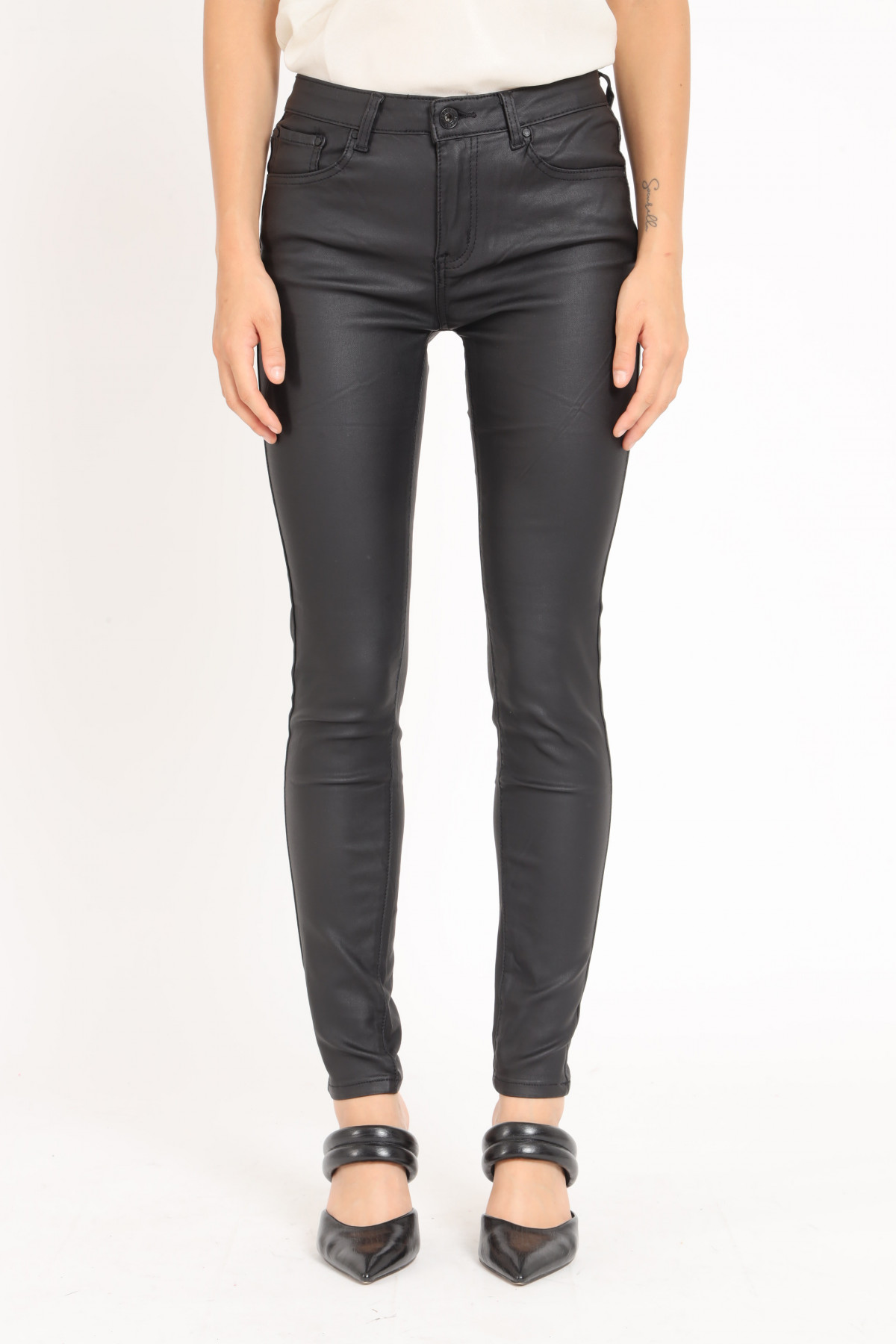 5 Pockets Skinny Faux Leather Pants