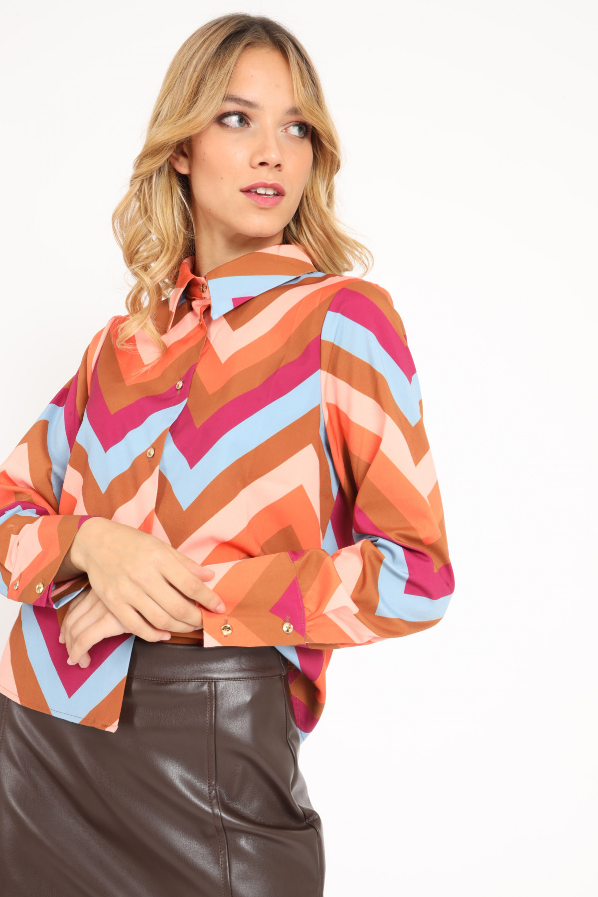 Multicolor Zig Zag Fantasy Print Shirt