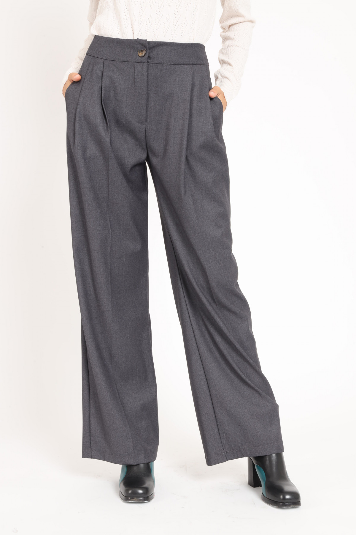 High Waist Trousers with Palazzo Pence