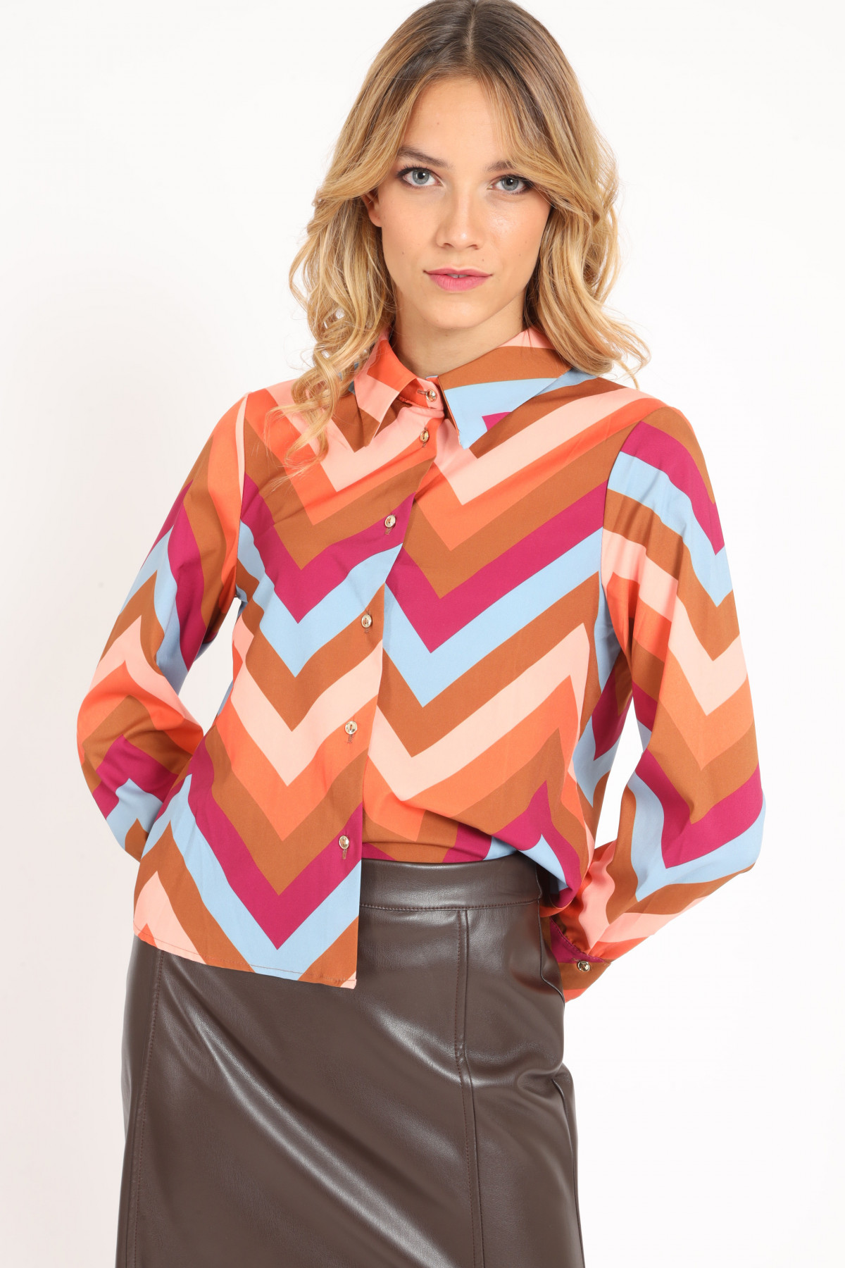 Multicolor Zig Zag Fantasy Print Shirt