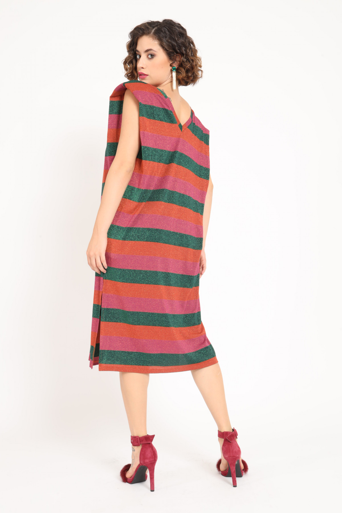 Sleeveless Dress with Lurex Straps