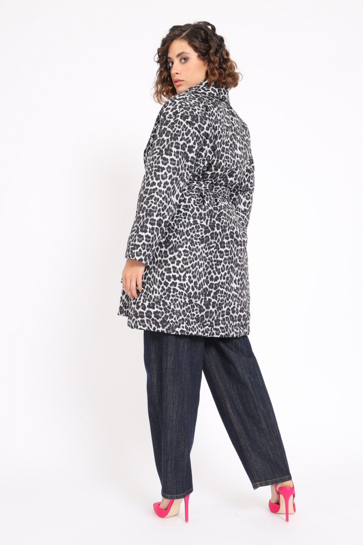 Quilted Coat in Animalier Pattern