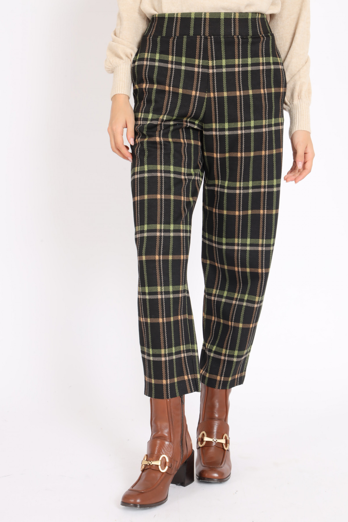 Egg Trousers in Check Fantasy Print