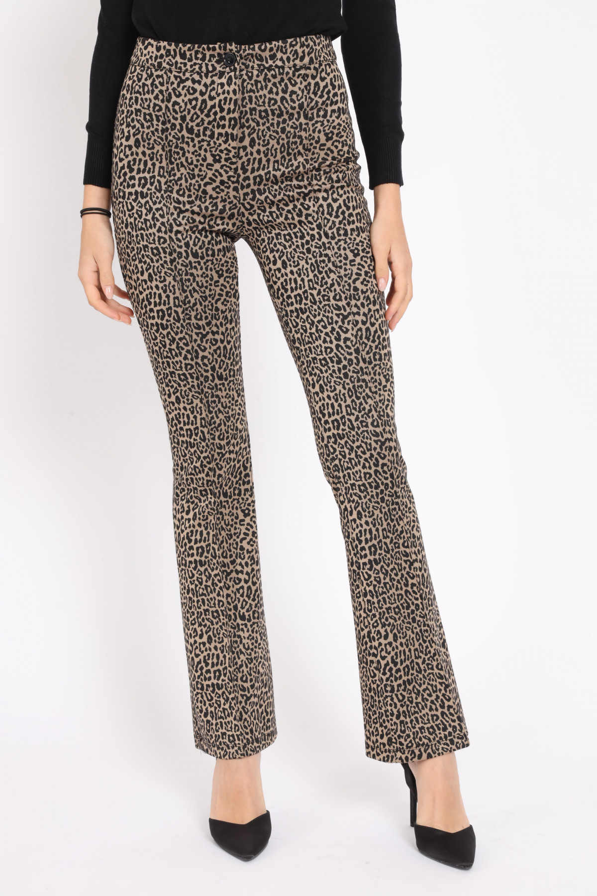 Flared Pants in Animalier Print