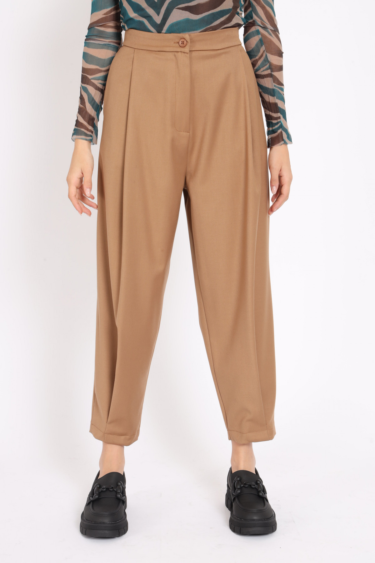 High Waist Trousers with Pences