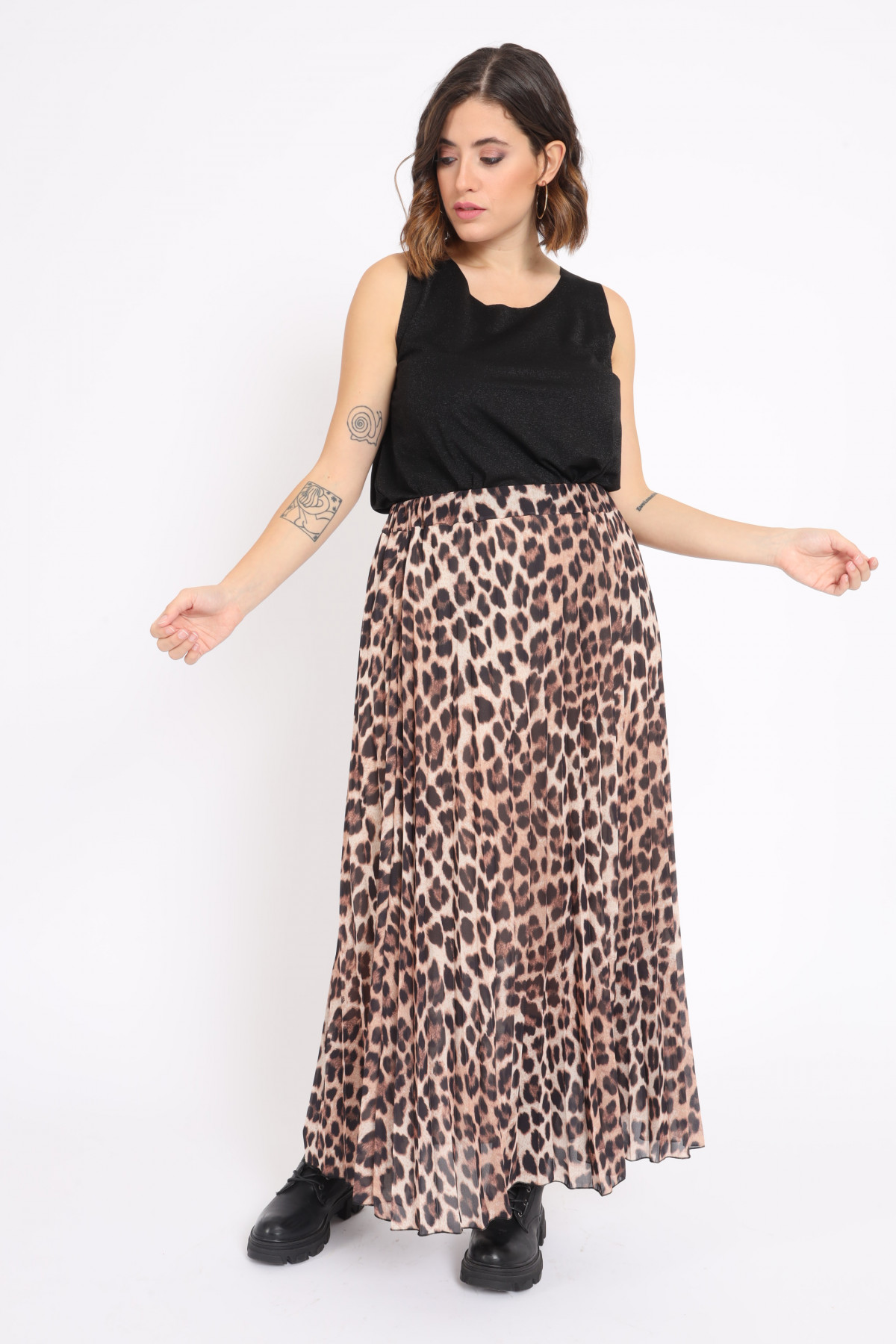 Long Skirt in Animalier Print