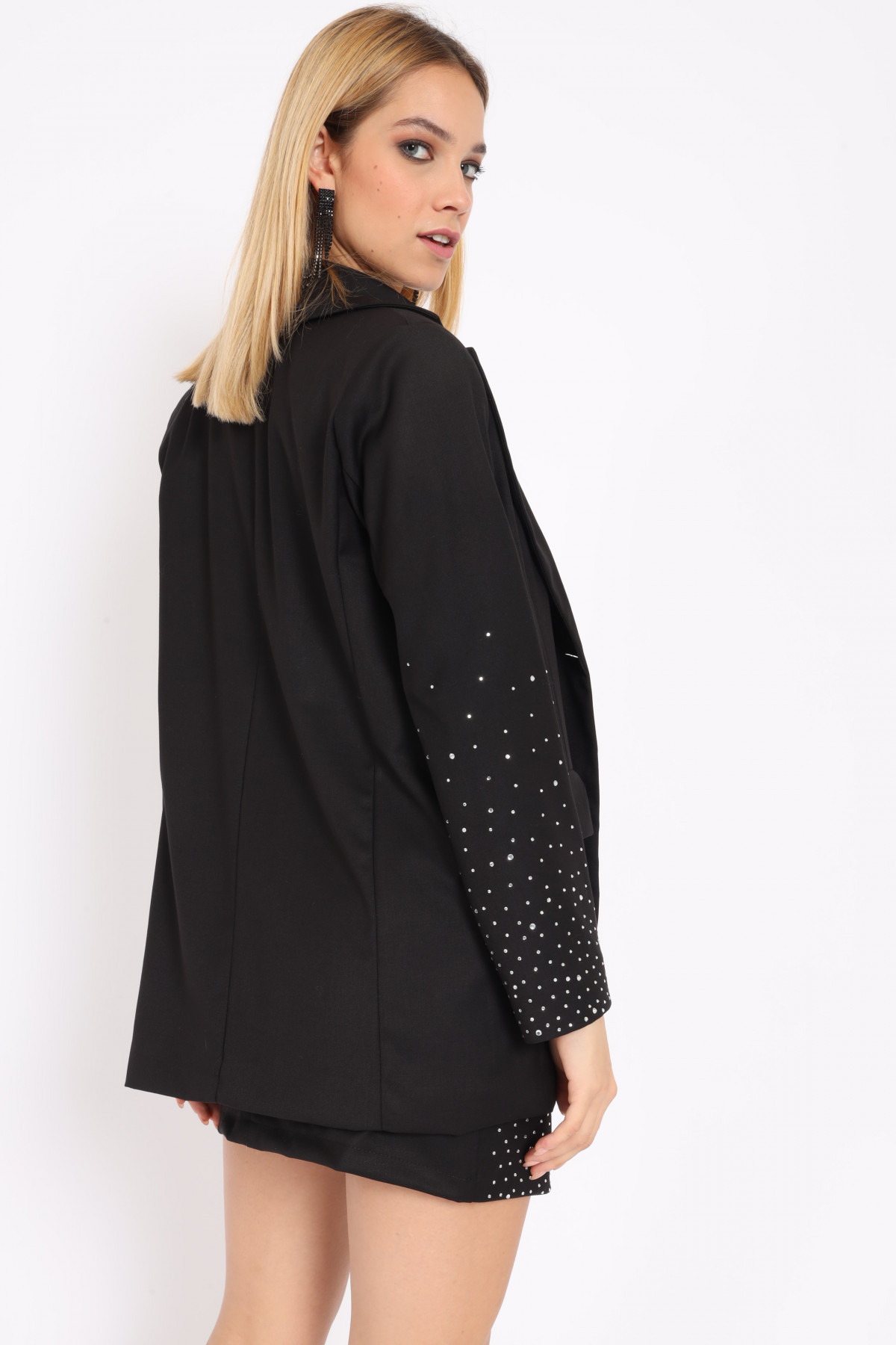 Classic Revers Jacket With Strass Application