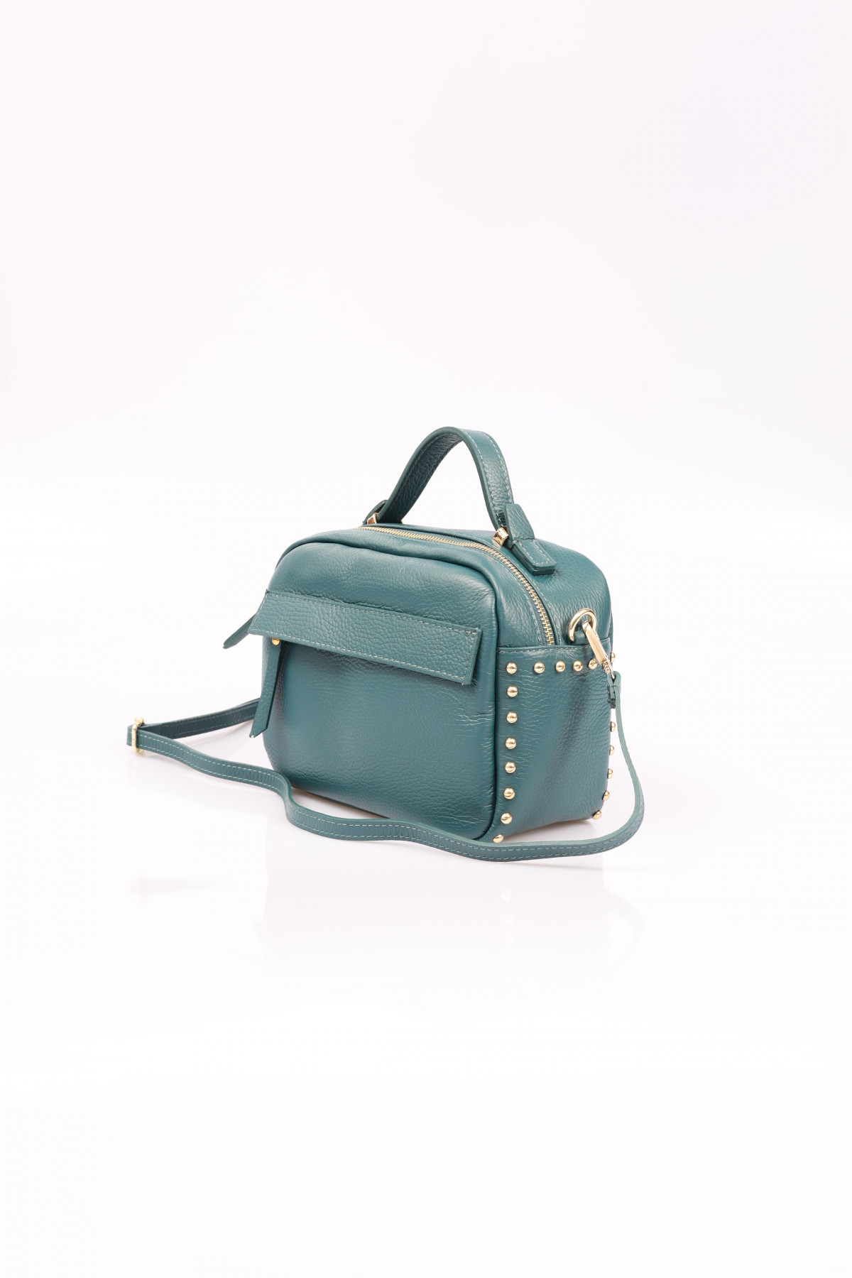 Borsa Bauletto in Vera Pelle con Borchie