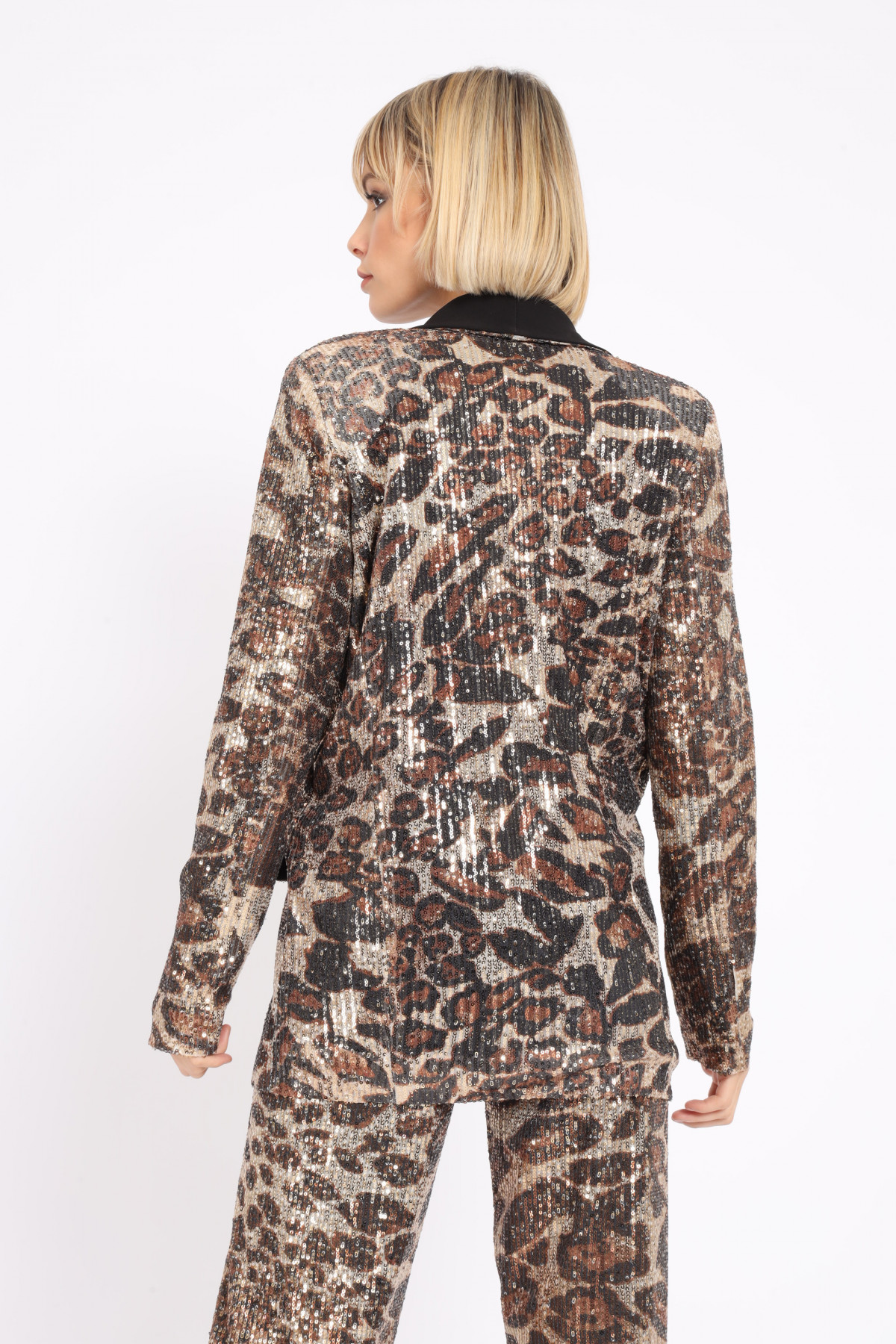 Animalier-Jacke mit Pailletten