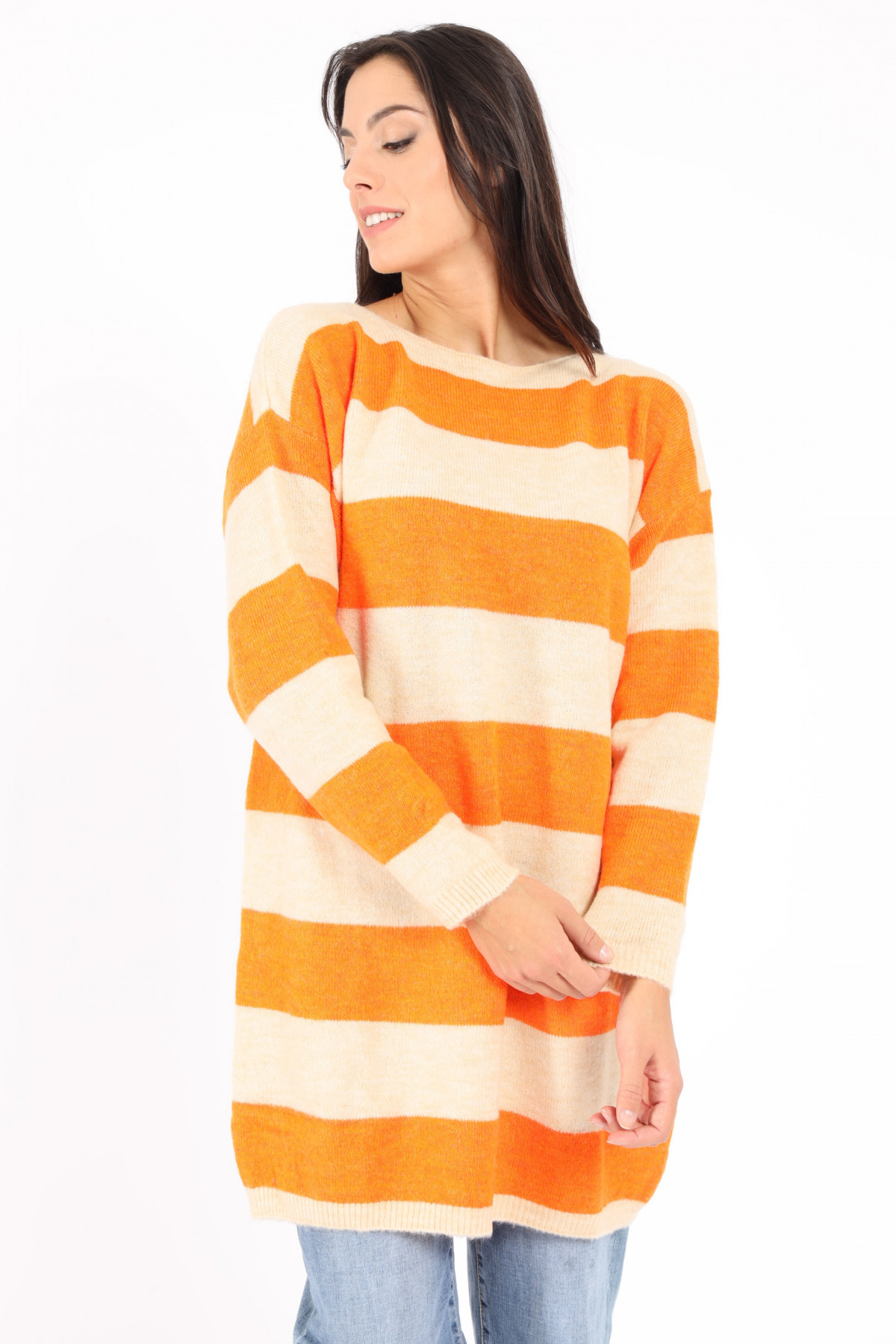 Maxi Striped Pattern Sweater