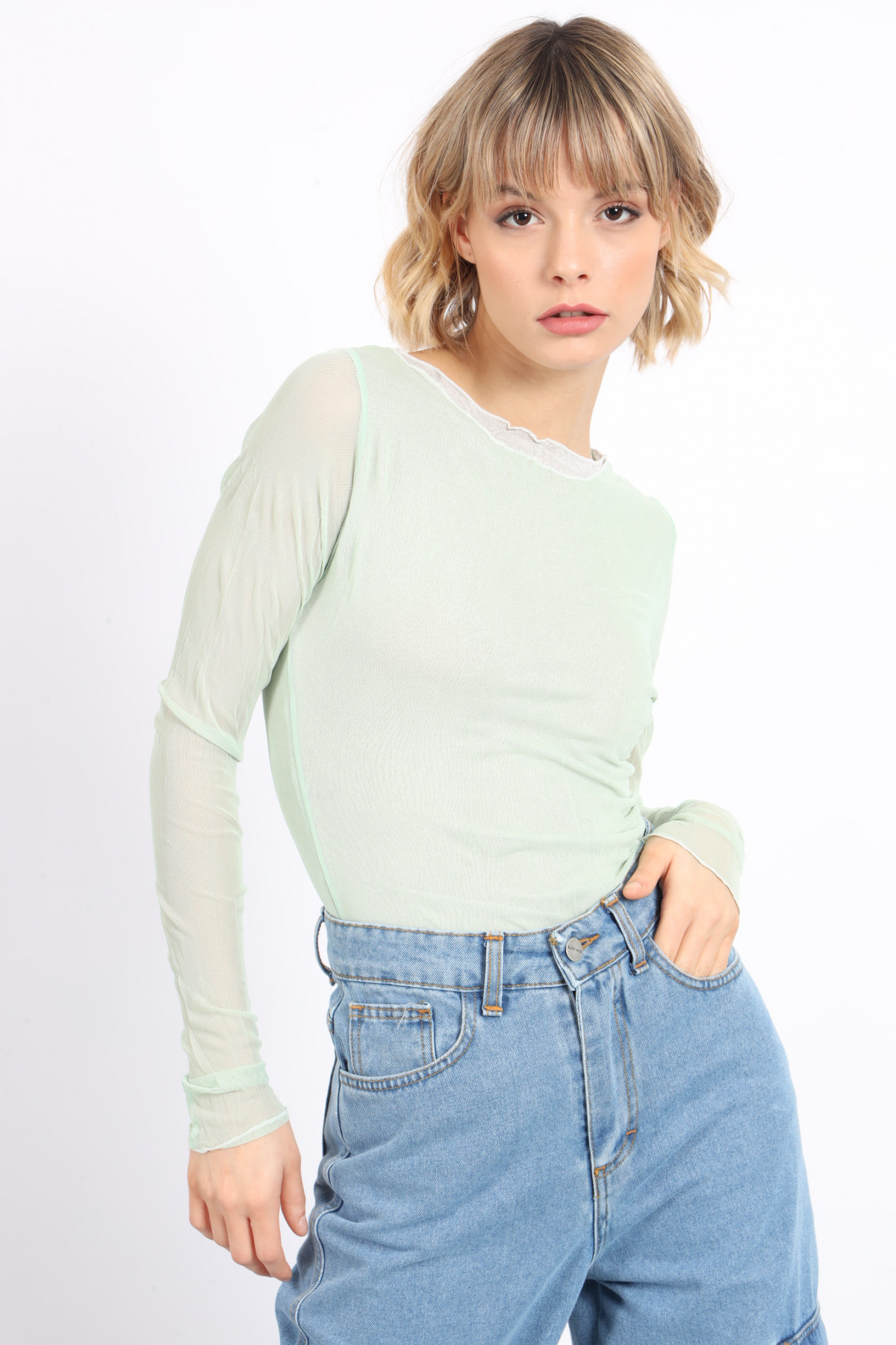Tulle sweater with Lurex