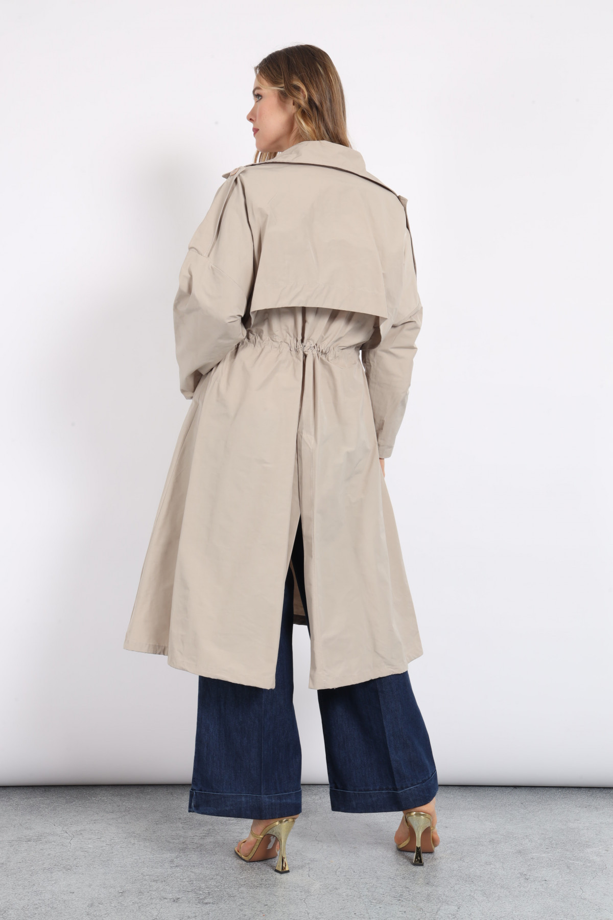 Trench Jacket with Drawstring
