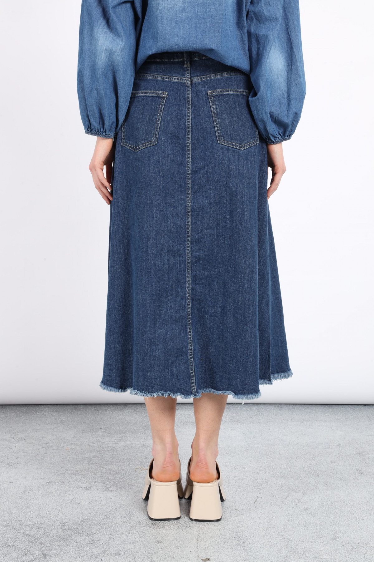 Denim Midi Skirt