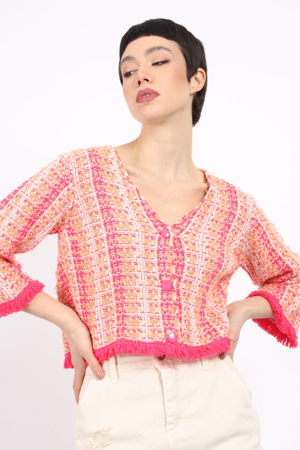 Fringed Tweed Jacket