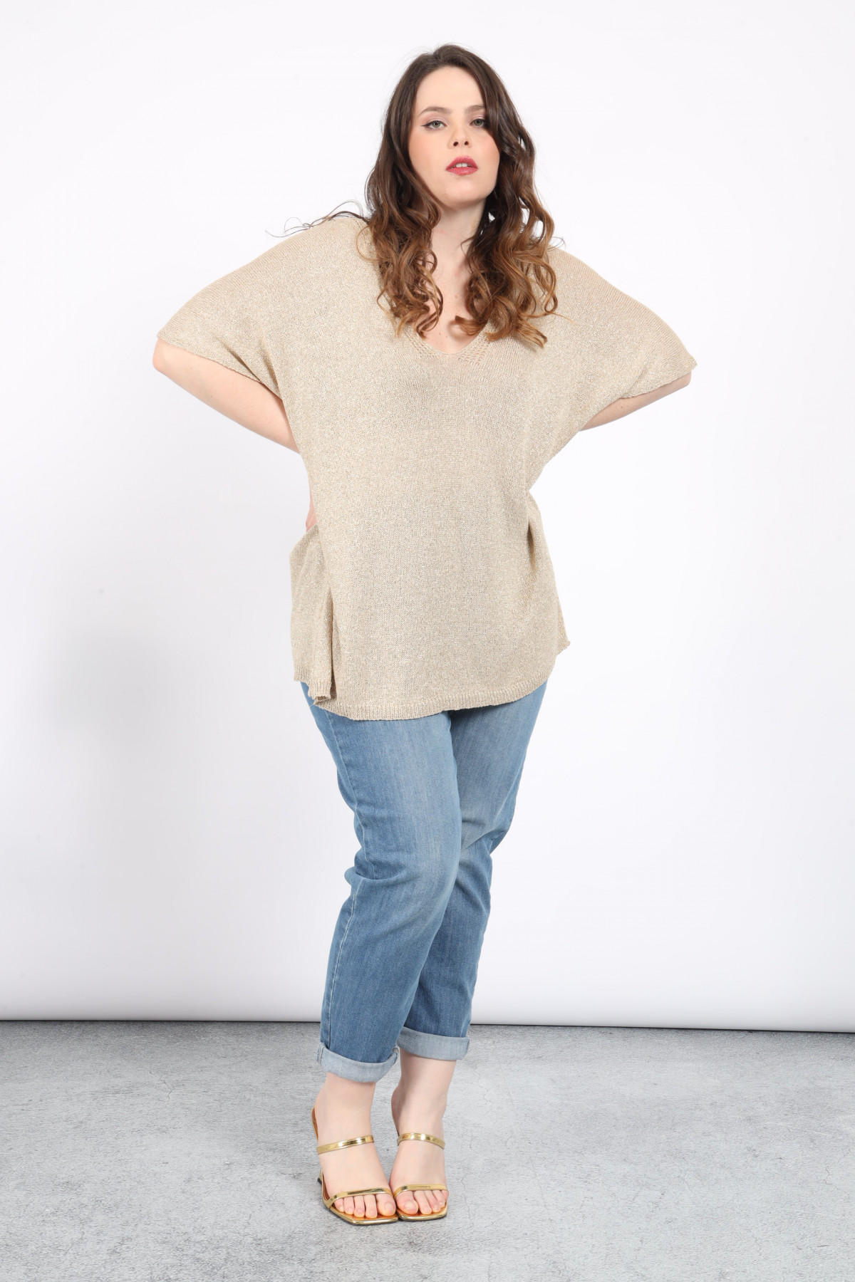 Maxi V-neck sweater