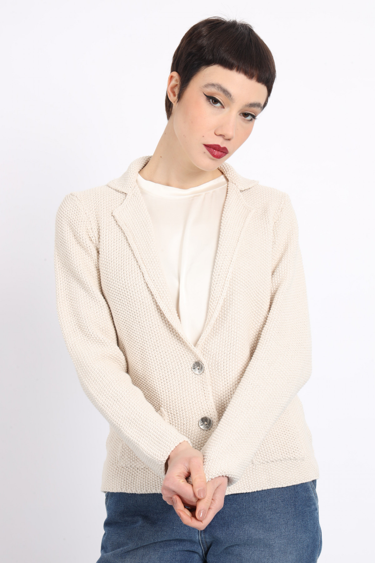 Lapel Collar Cardigan
