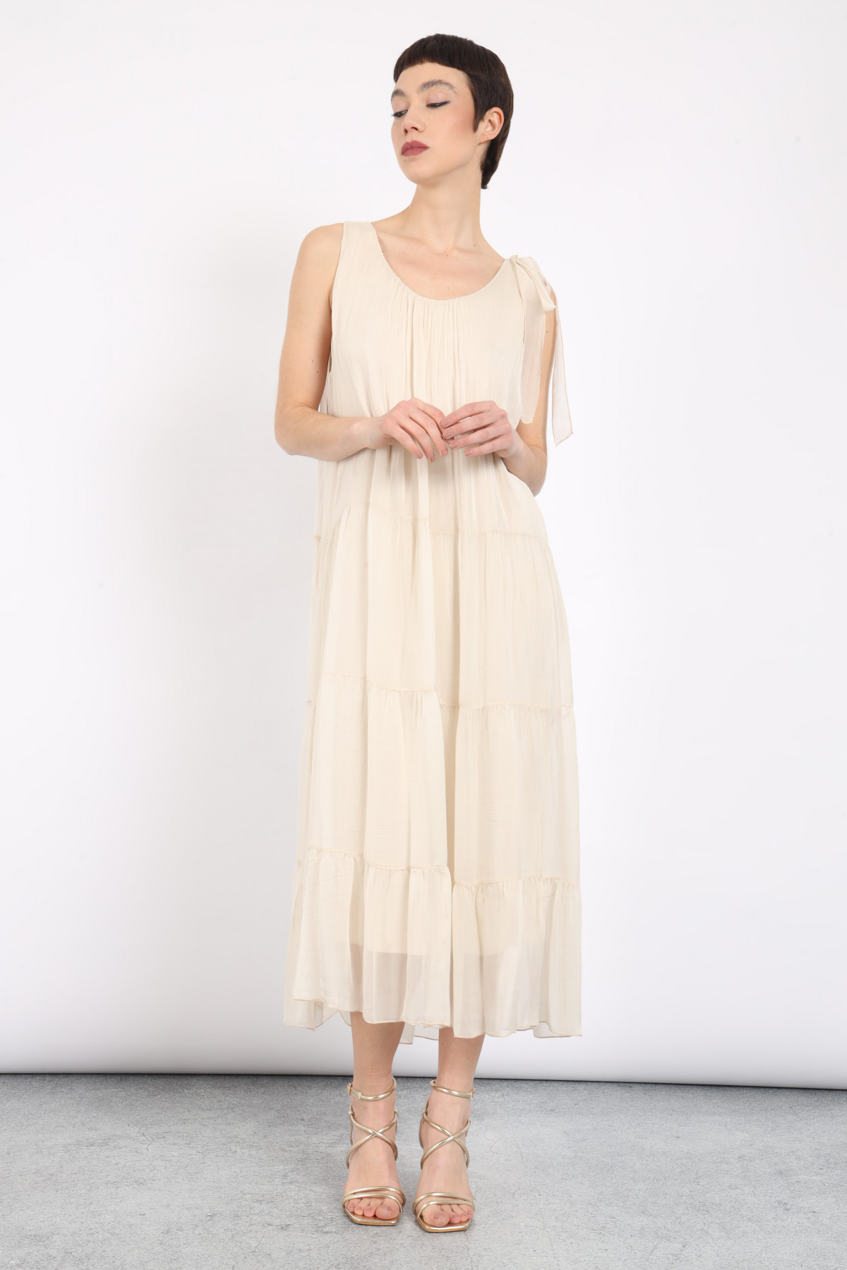 Long Dress with Flounces