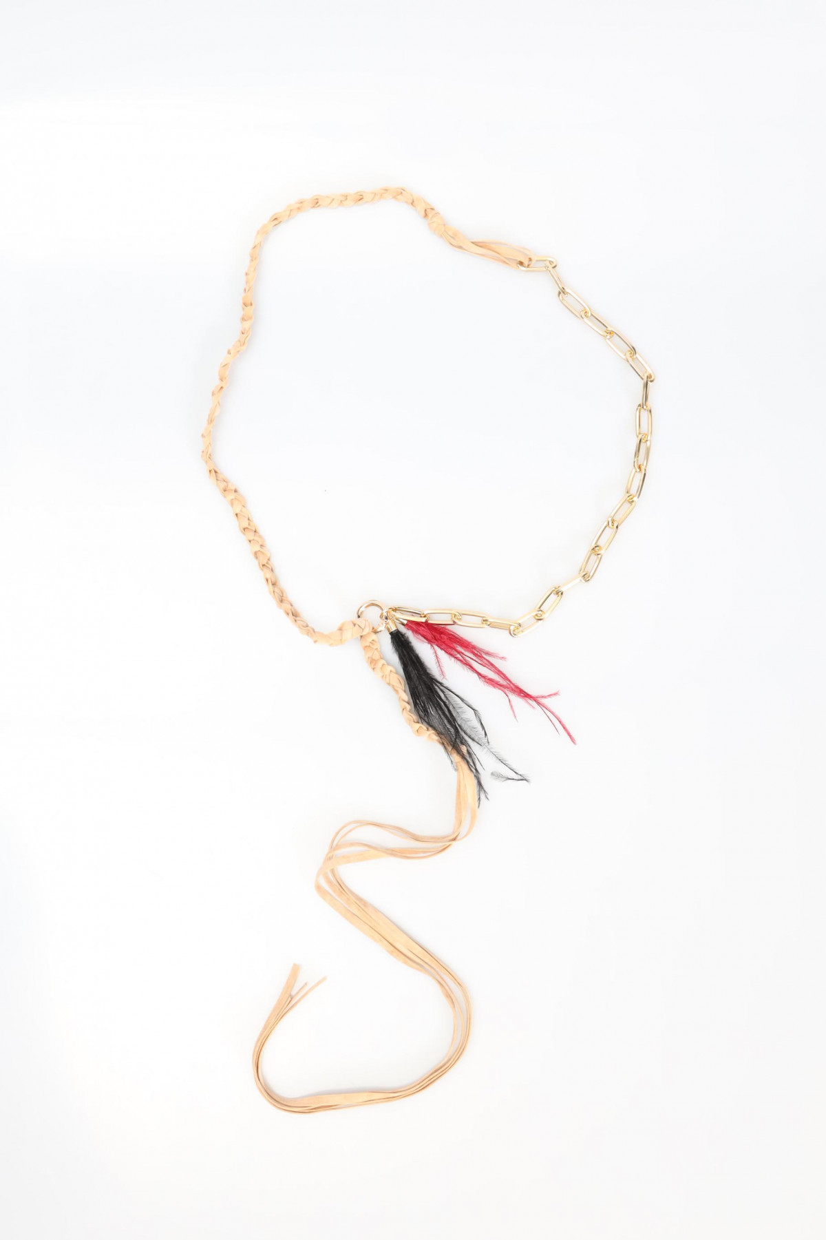 Necklace With Fringes And Feathers