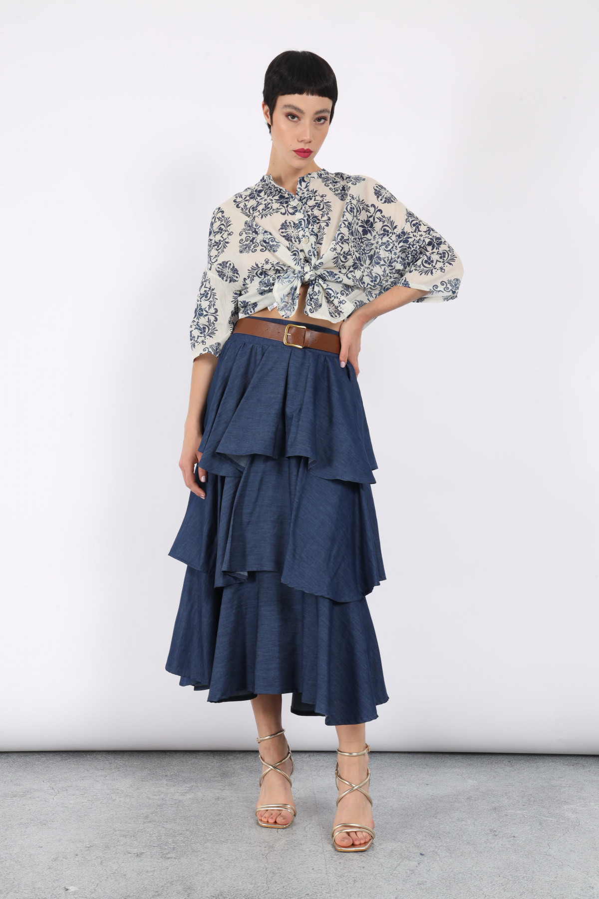 Long flounced skirt