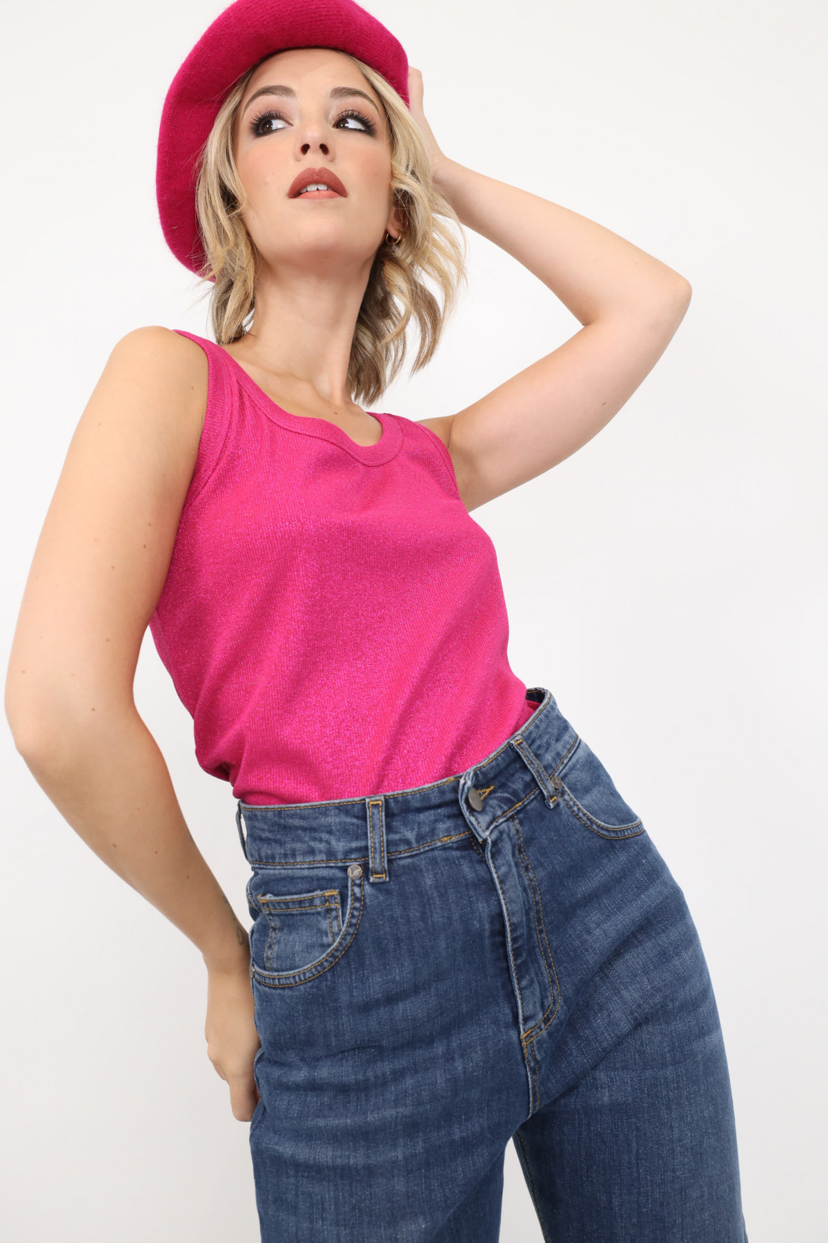 Lurex Barbie tank top