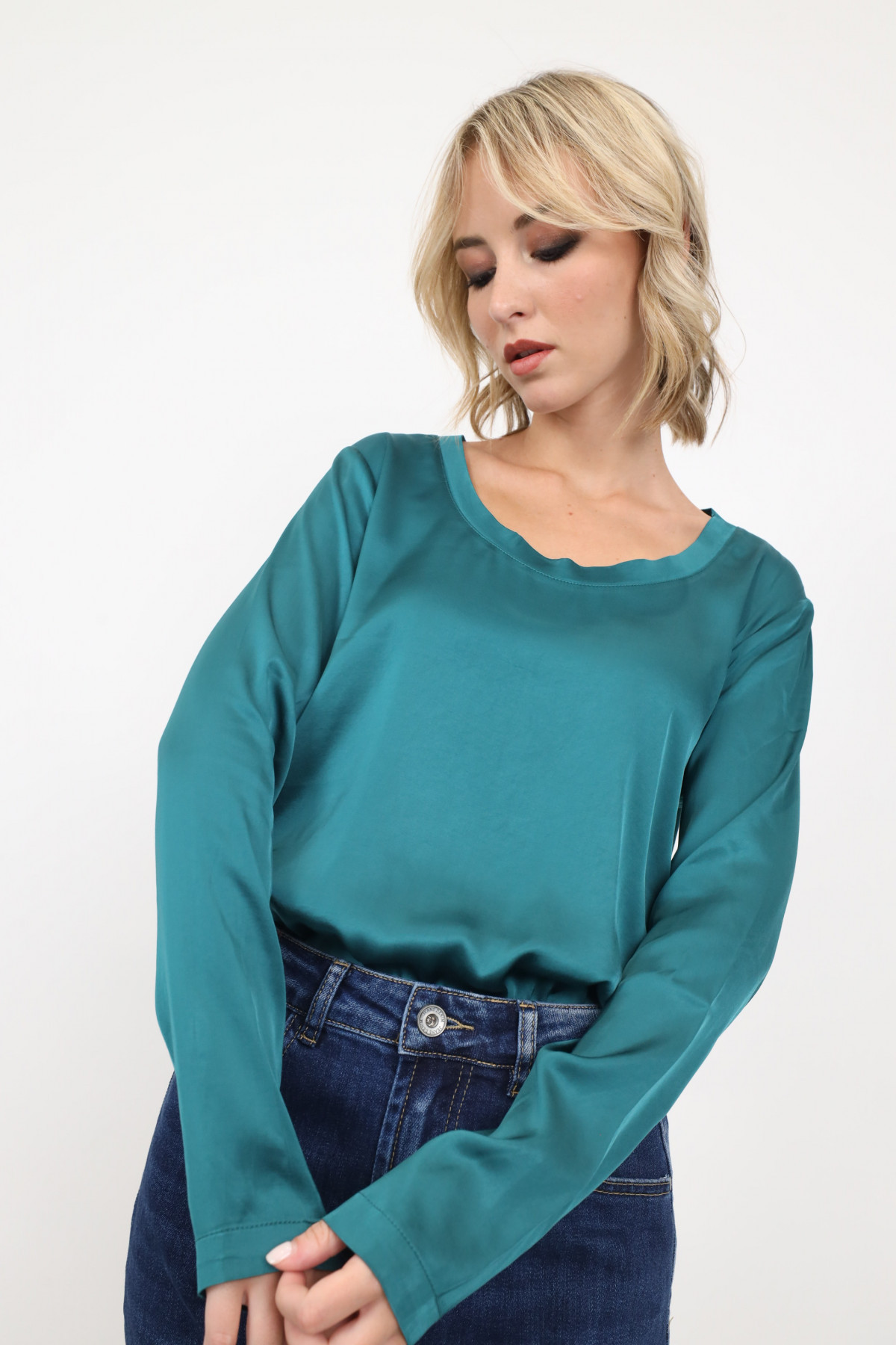 Madonna neckline blouse