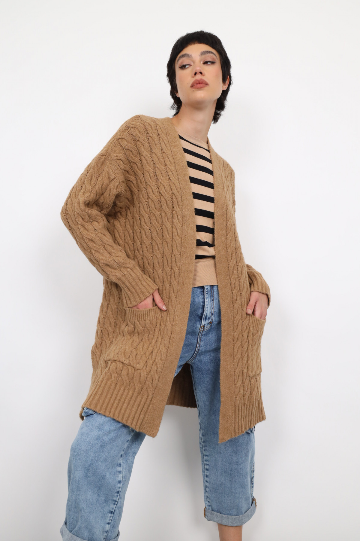 Midi Cardigan With Braids