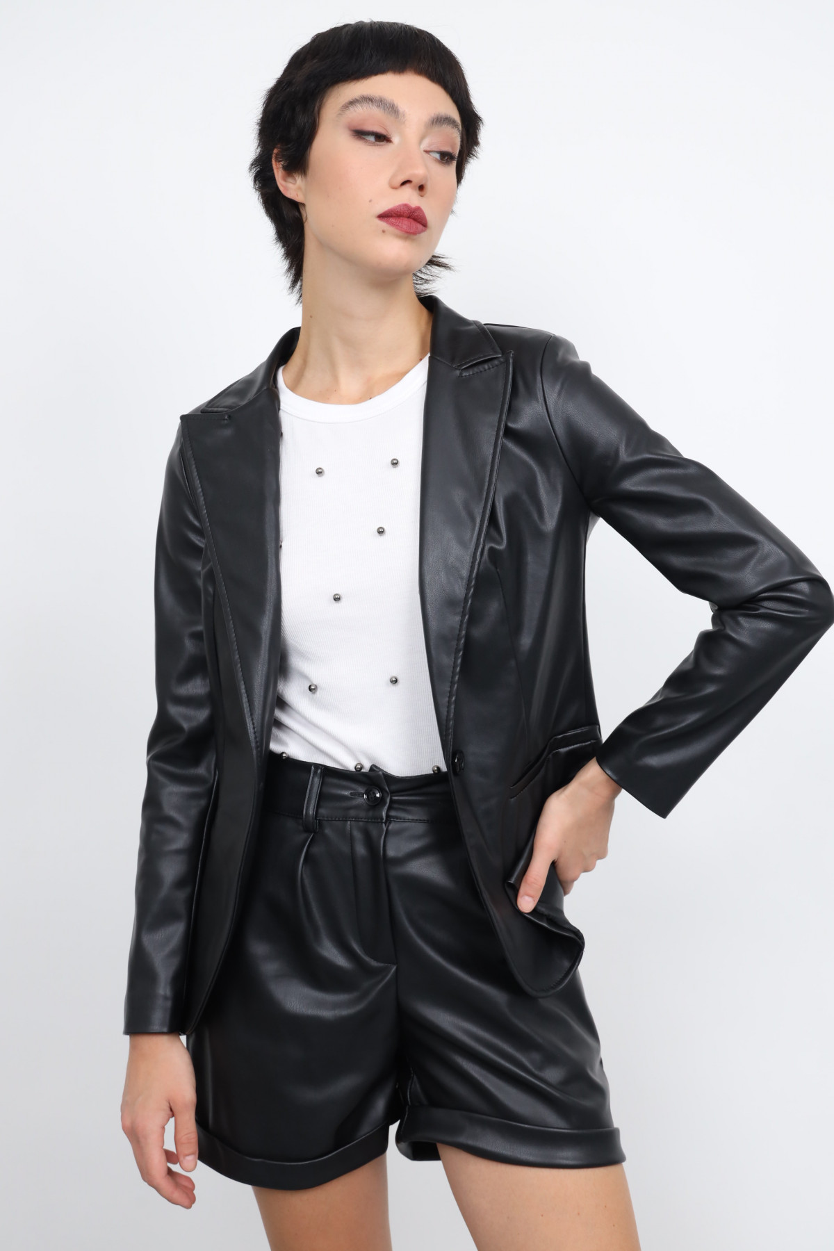 Faux leather jacket